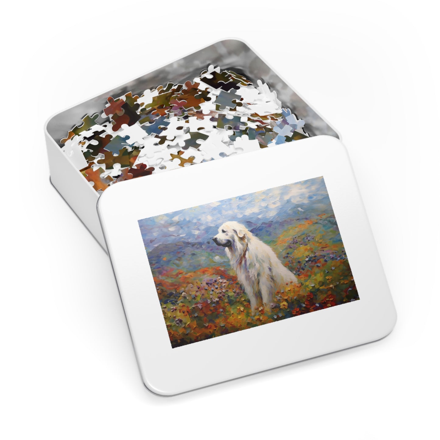 Great Pyrenees Monet Puzzle (30, 110, 252, 500,1000-Piece)