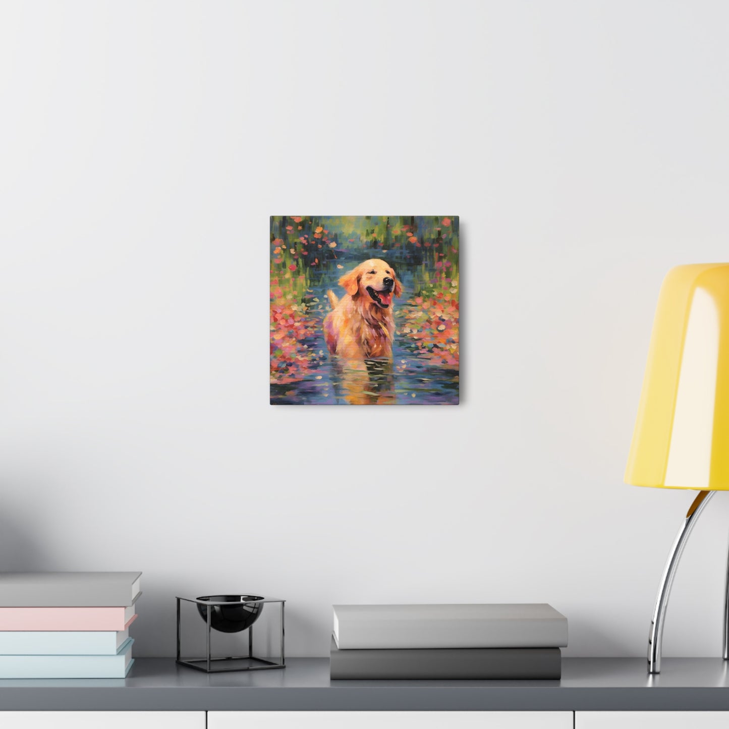 Golden Retriever Monet Canvas Print