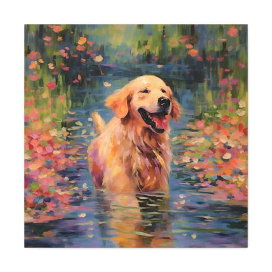 Golden Retriever Monet Style