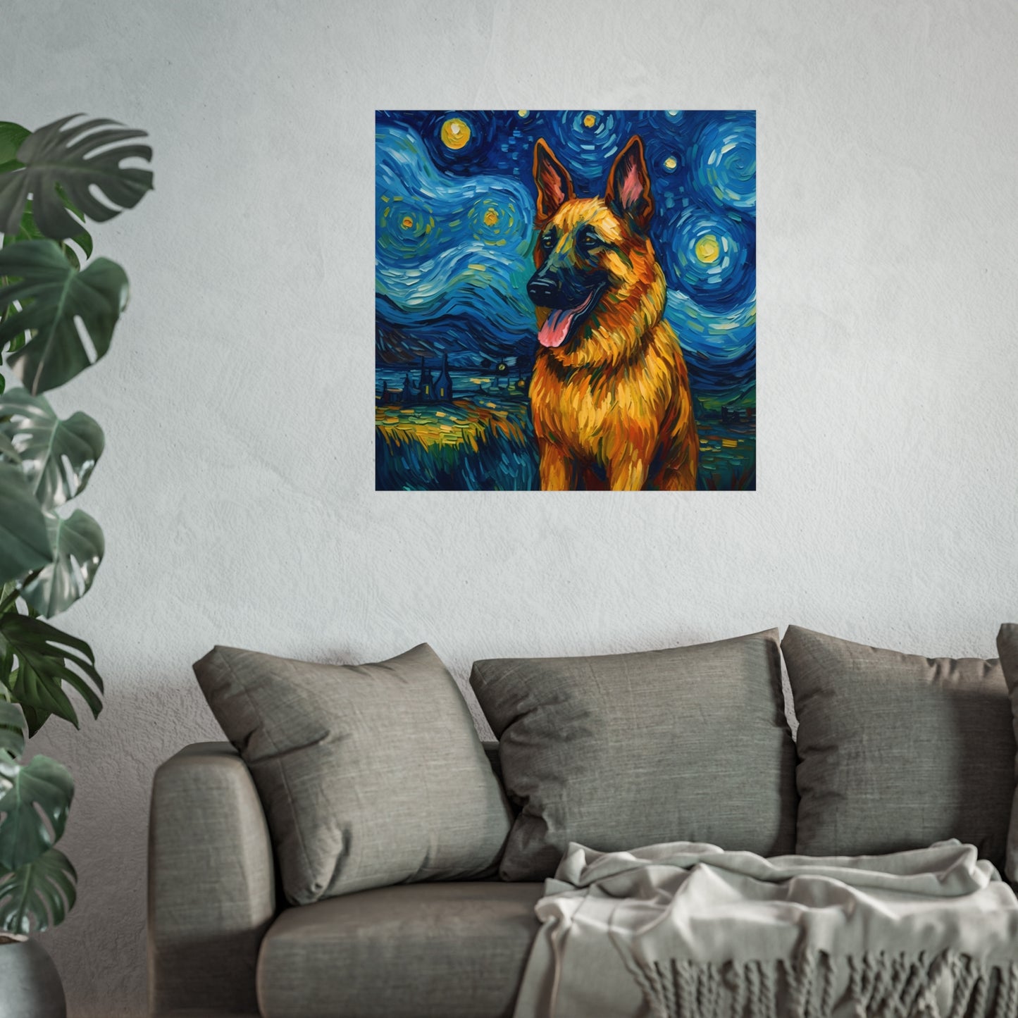 German Shepherd Van Gogh Giclée Print