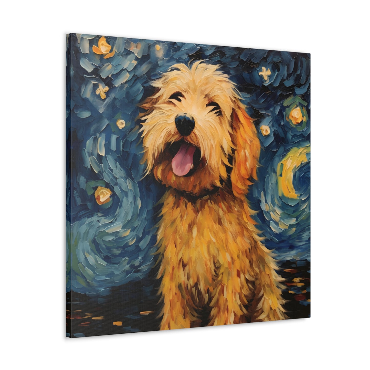 Golden Doodle Van Gogh Canvas Print