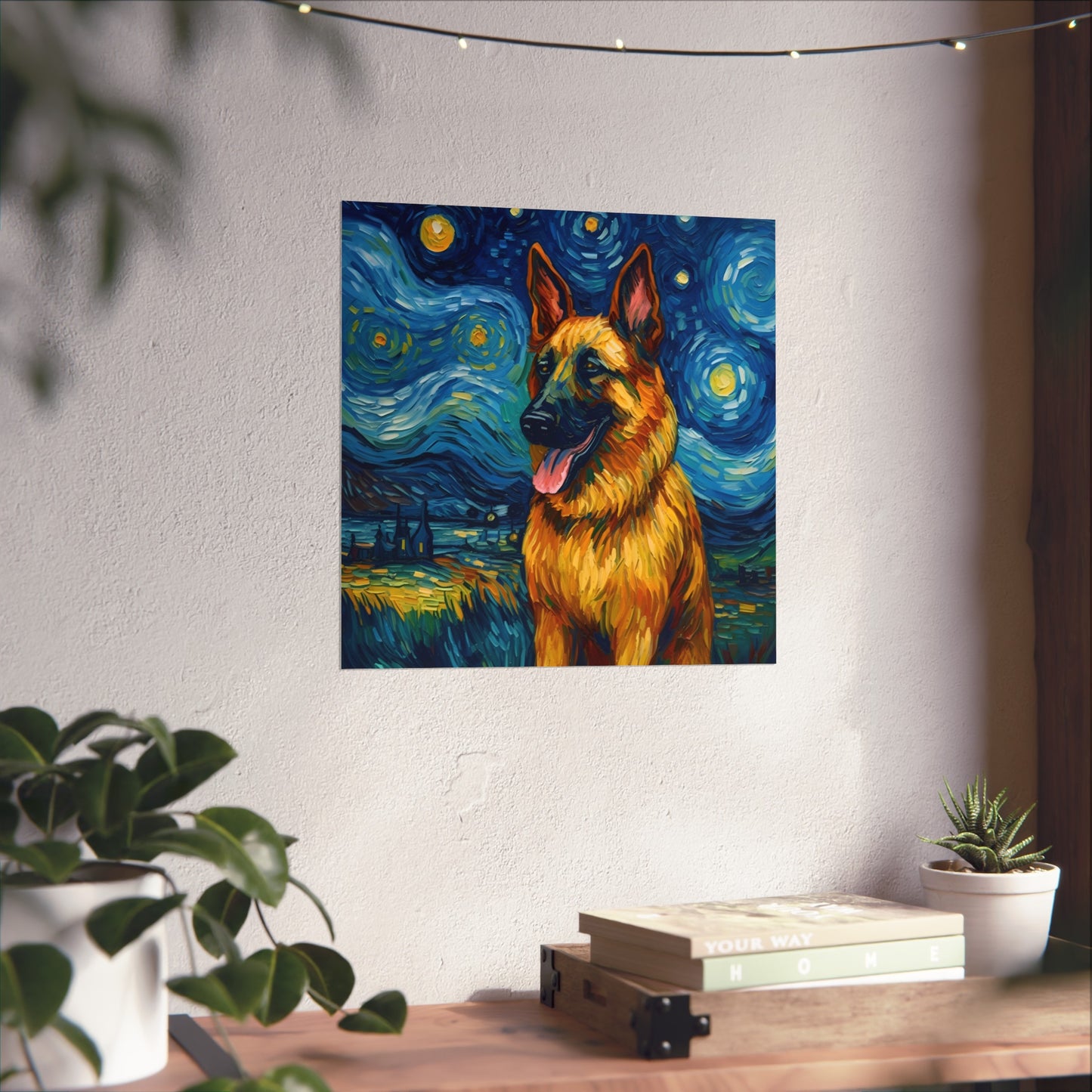 German Shepherd Van Gogh Giclée Print