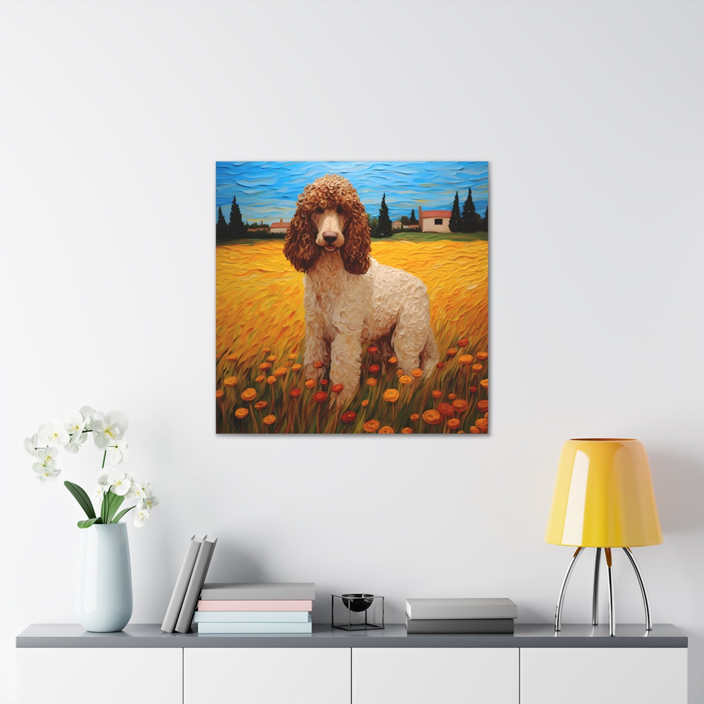 Standard Poodle Van Gogh Canvas Print