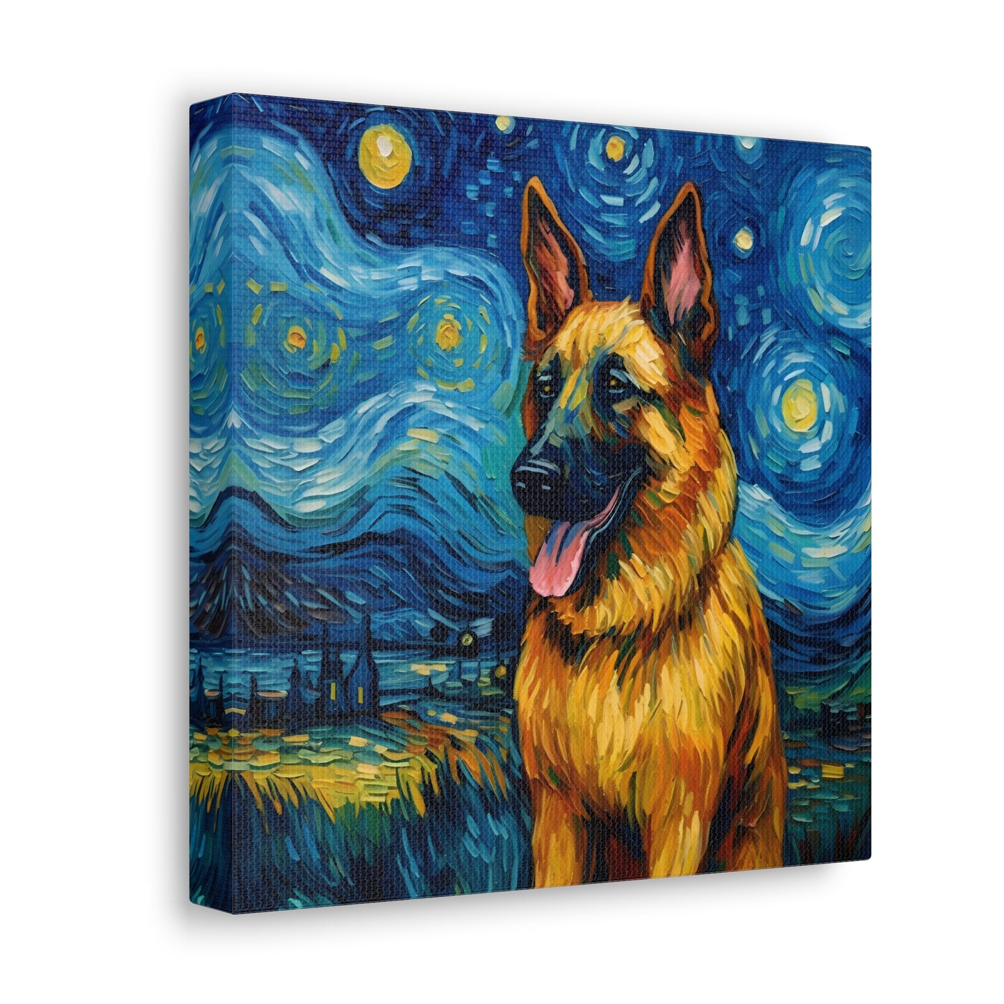 German Shepherd Van Gogh Canvas Print