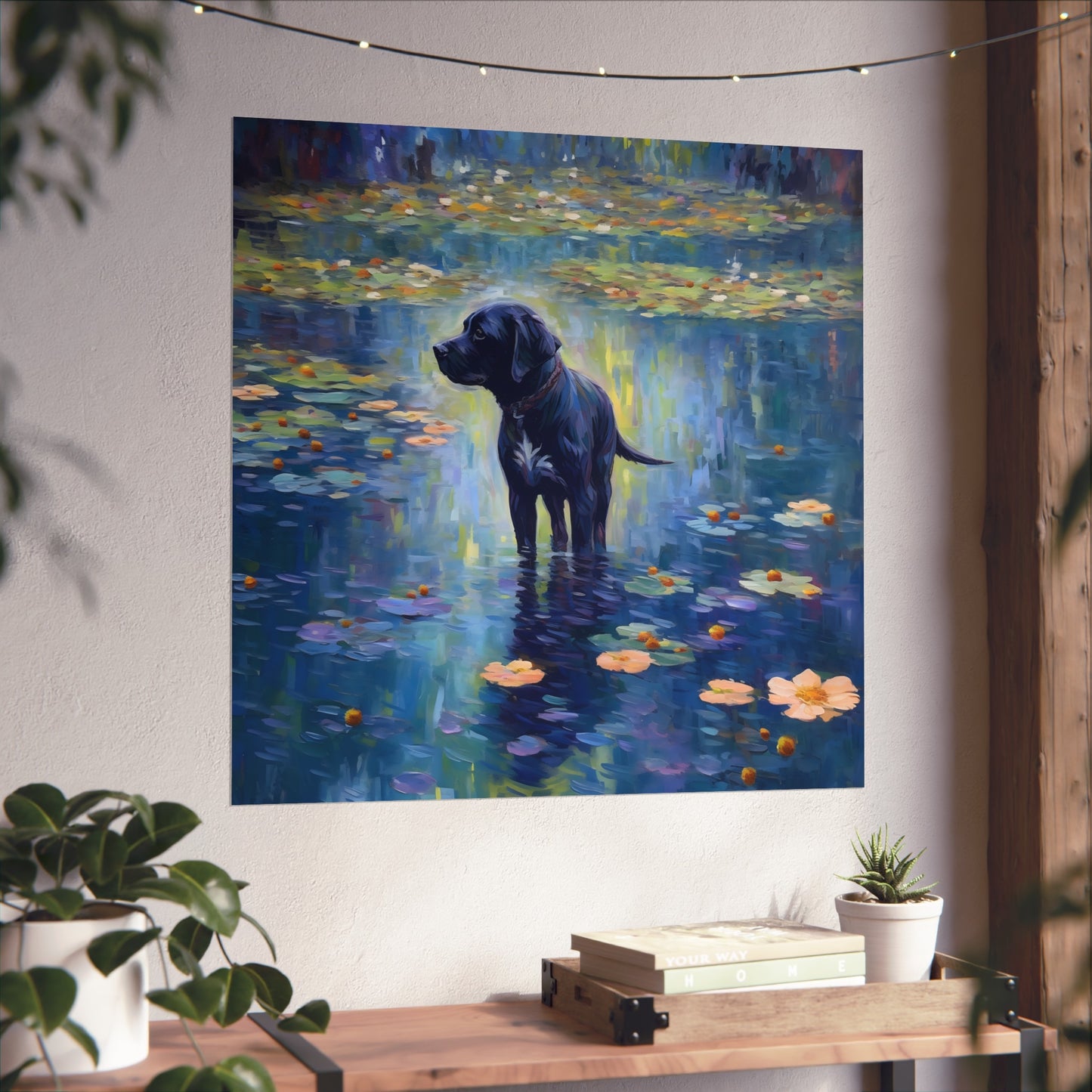 Black Lab Monet Giclée