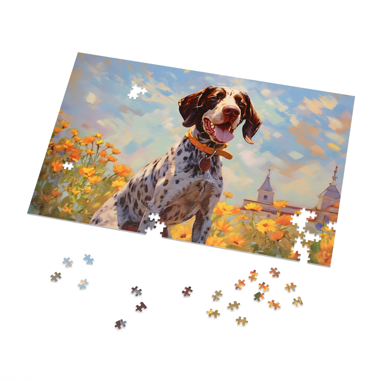 German Shorthaired Pointer Monet Puzzle Jigsaw Puzzle (30, 110, 252, 500,1000-Piece)