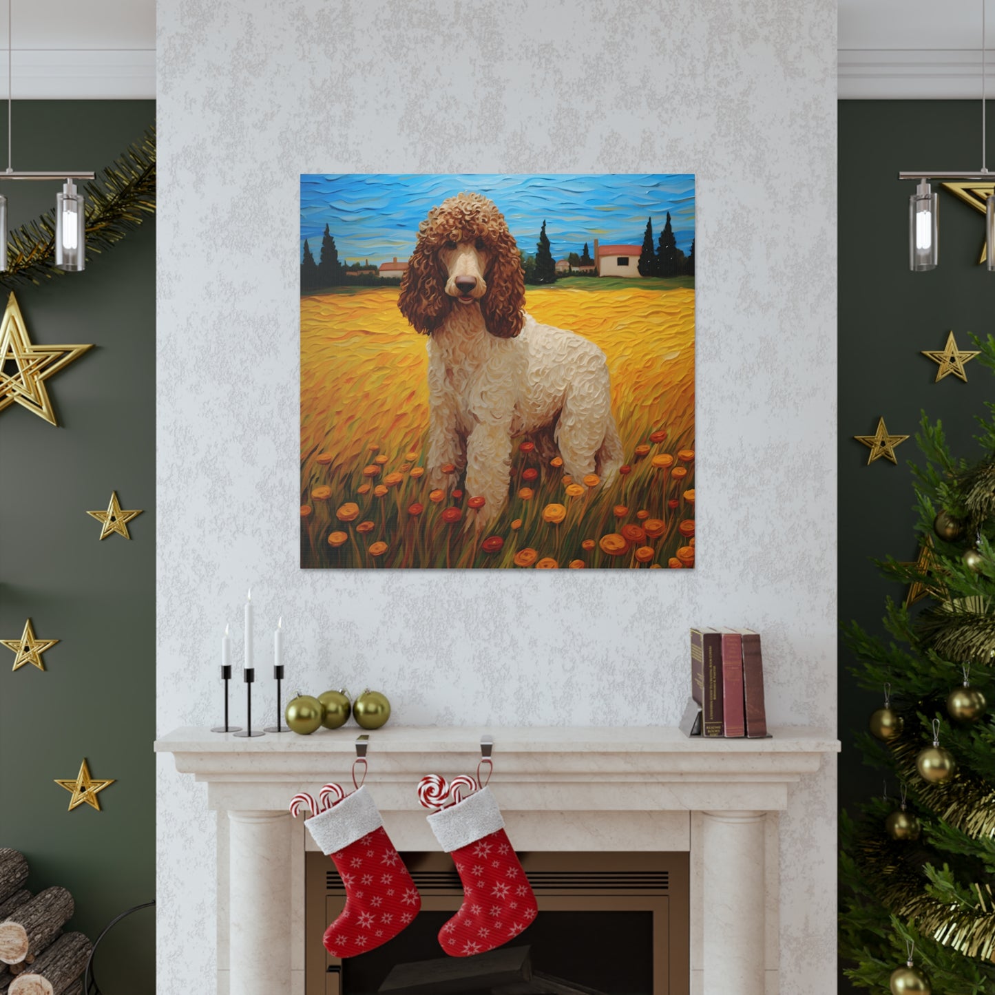 Standard Poodle Van Gogh Canvas Print