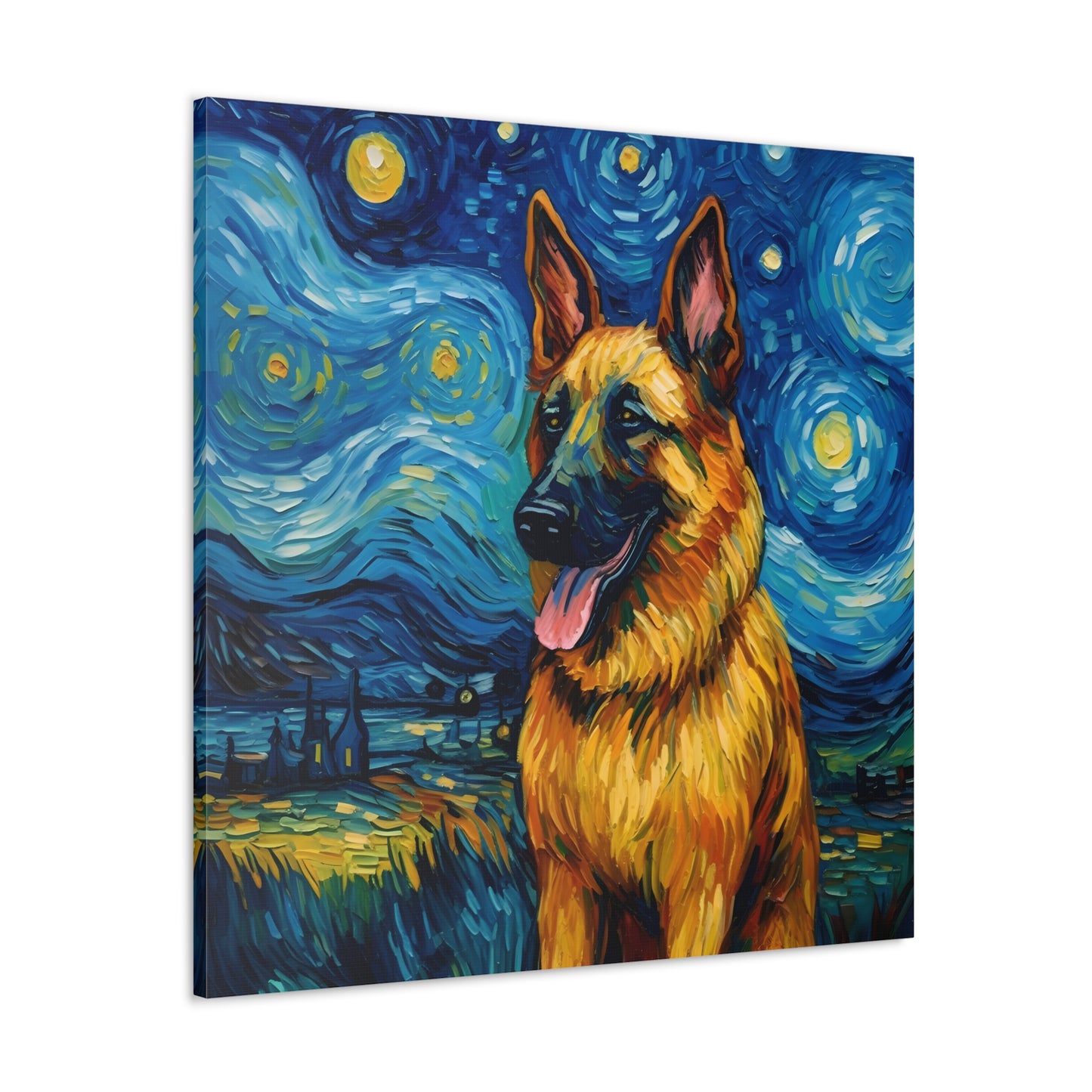 German Shepherd Van Gogh Canvas Print