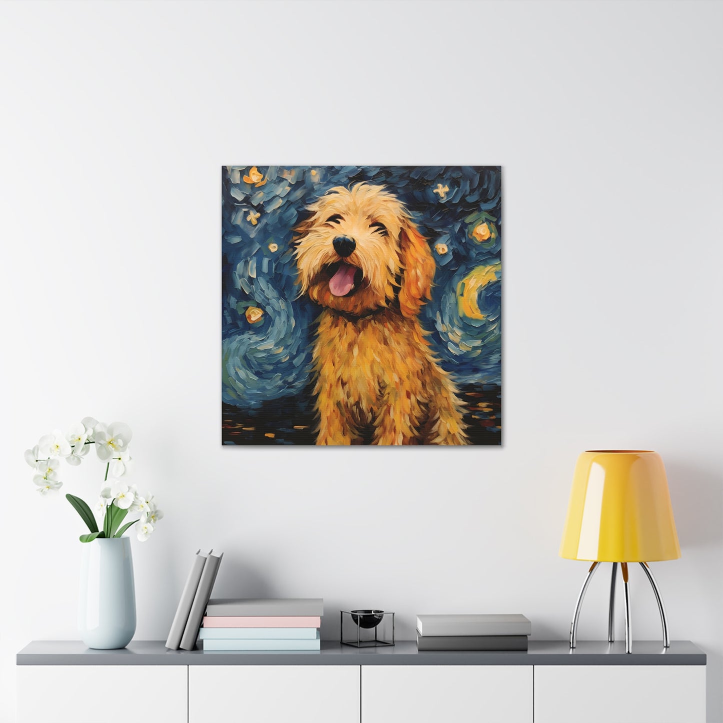 Golden Doodle Van Gogh Canvas Print