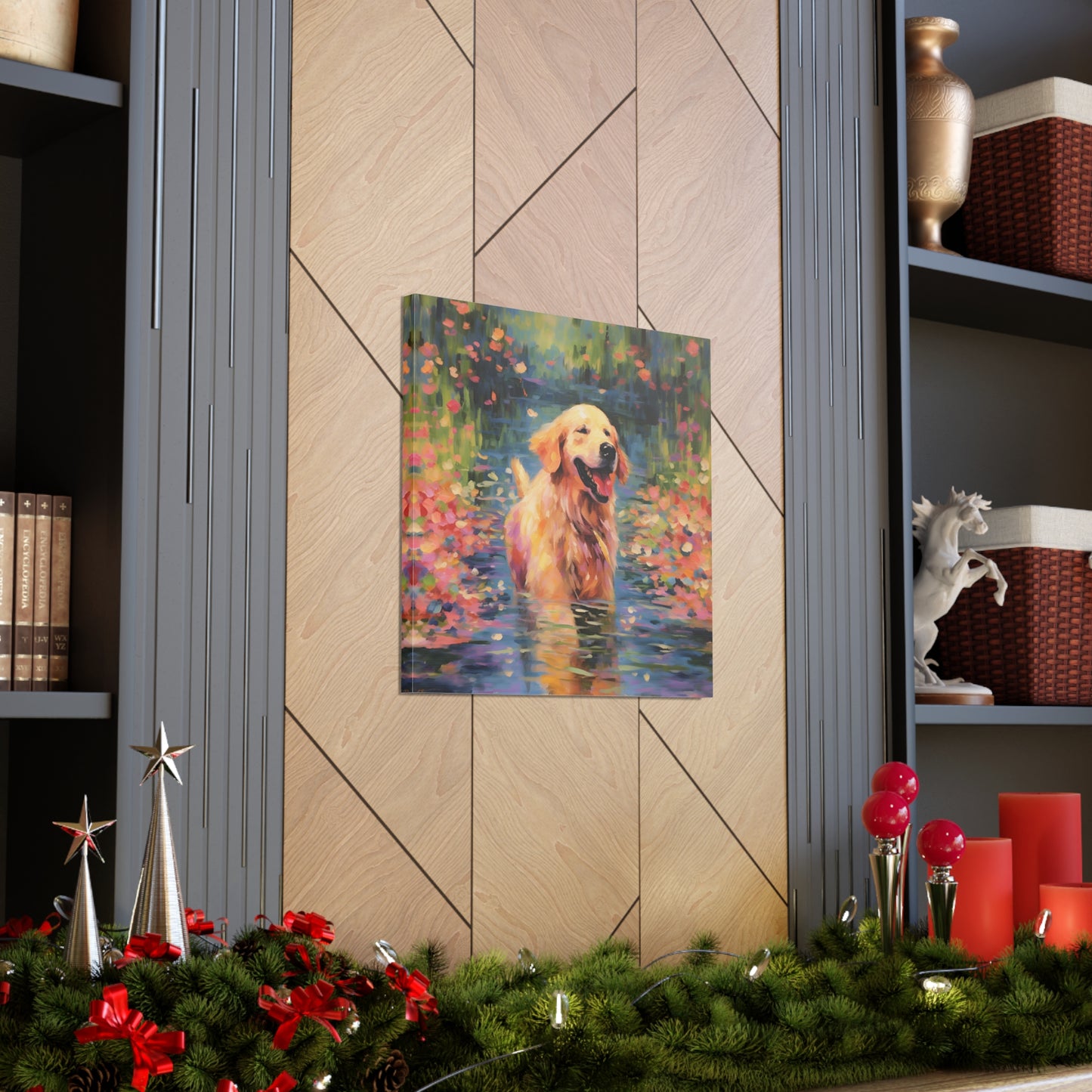 Golden Retriever Monet Canvas Print