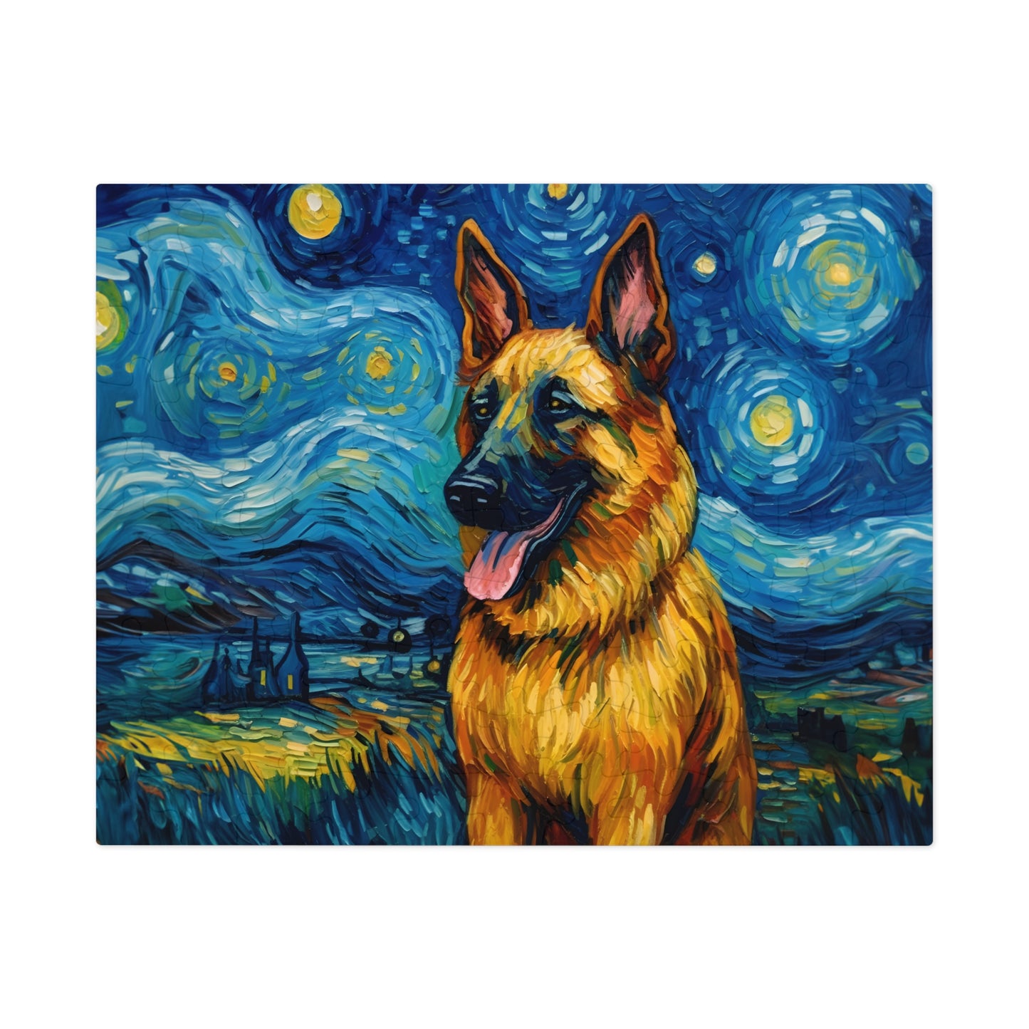 German Shepherd Van Gogh Puzzle (30, 110, 252, 500,1000-Piece)