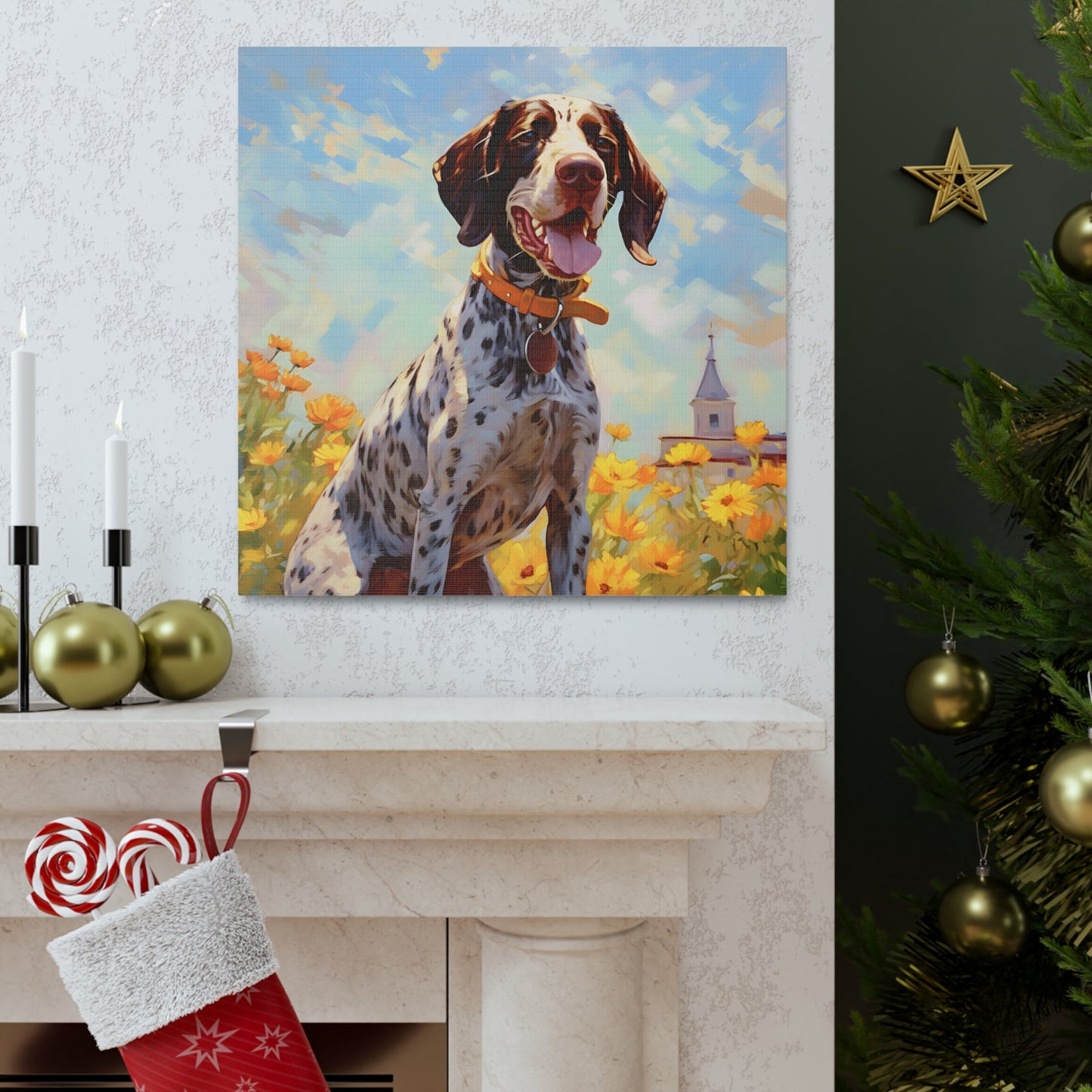 German Shorthaired Pointer Monet Canvas Print