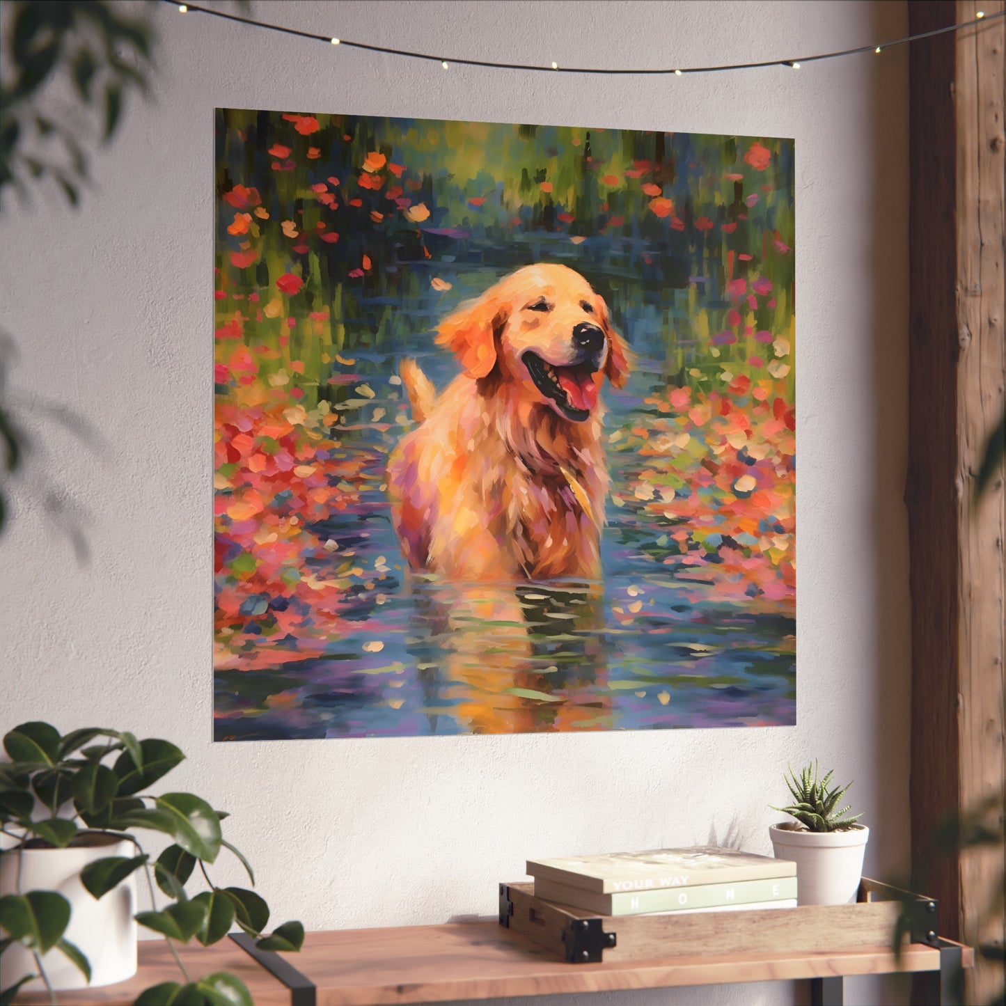 Golden Retriever Monet Giclée Print