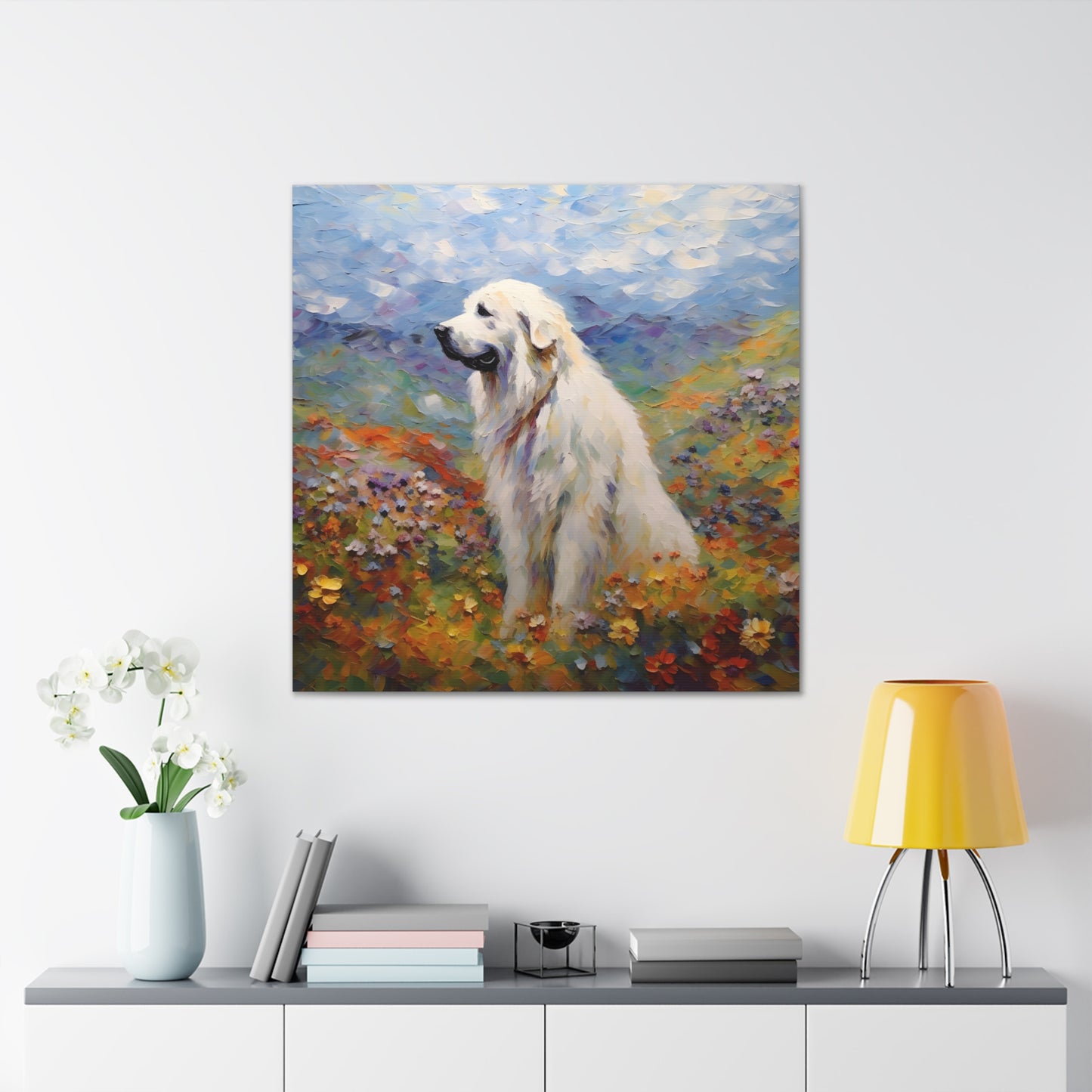 Great Pyrenees Monet Canvas Print