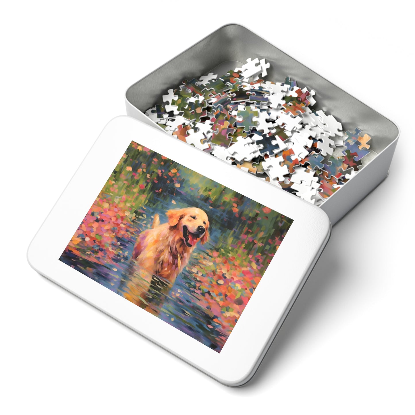 Golden Retriever Monet Puzzle (30, 110, 252, 500,1000-Piece)