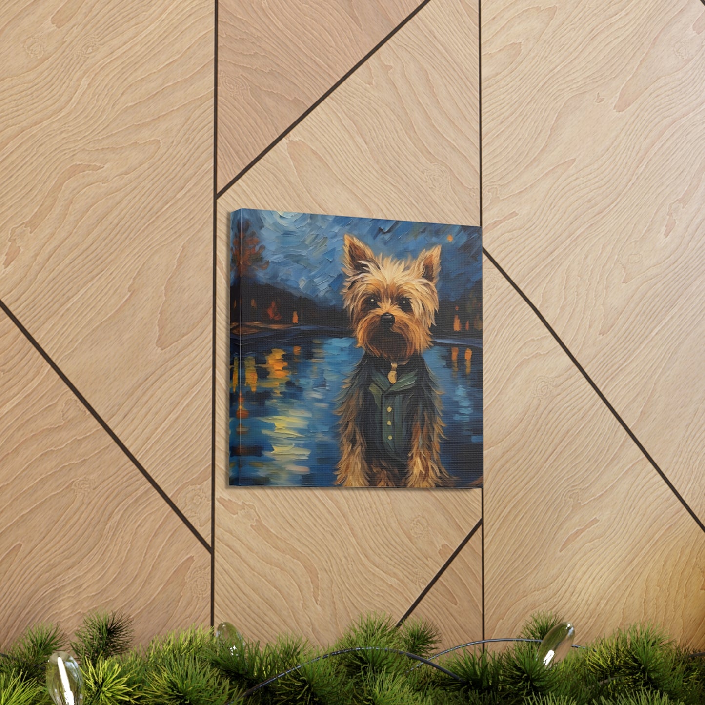 Yorkie Van Gogh Canvas Print