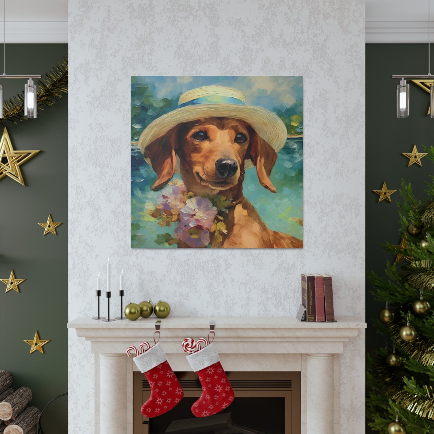 Dachshund Monet Canvas Print