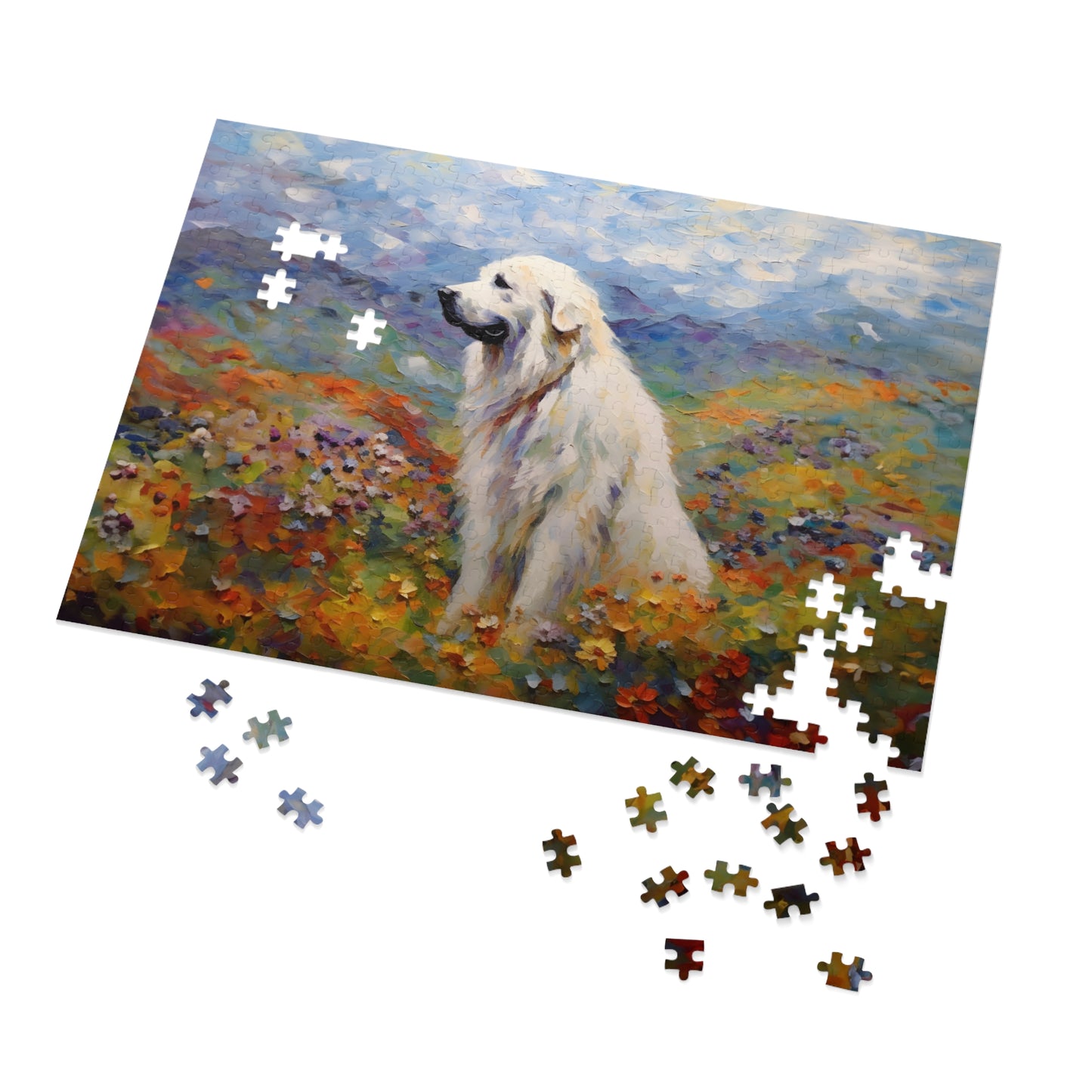 Great Pyrenees Monet Puzzle (30, 110, 252, 500,1000-Piece)