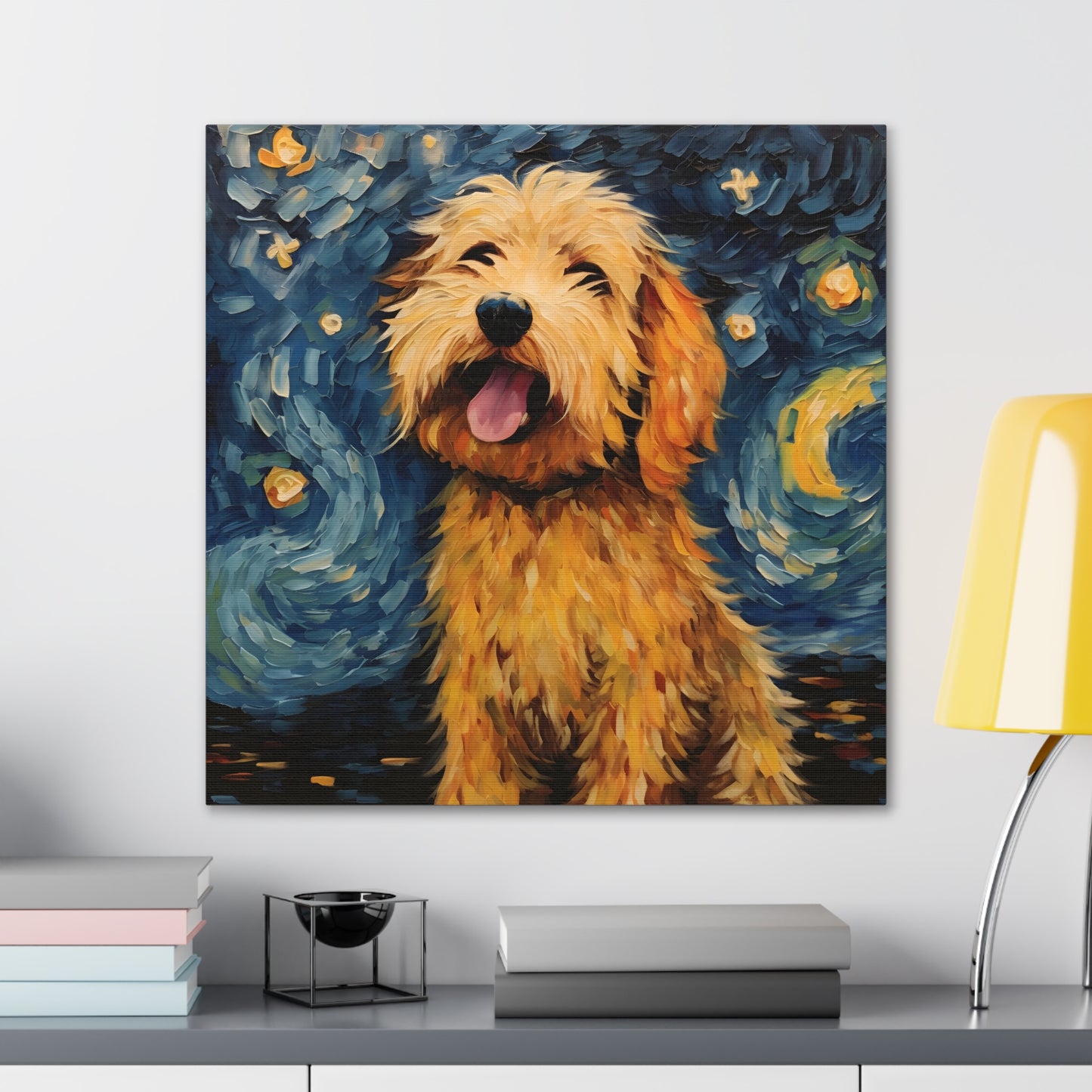 Golden Doodle Van Gogh Canvas Print