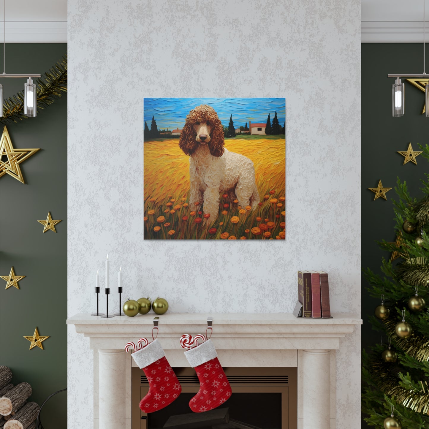 Standard Poodle Van Gogh Canvas Print