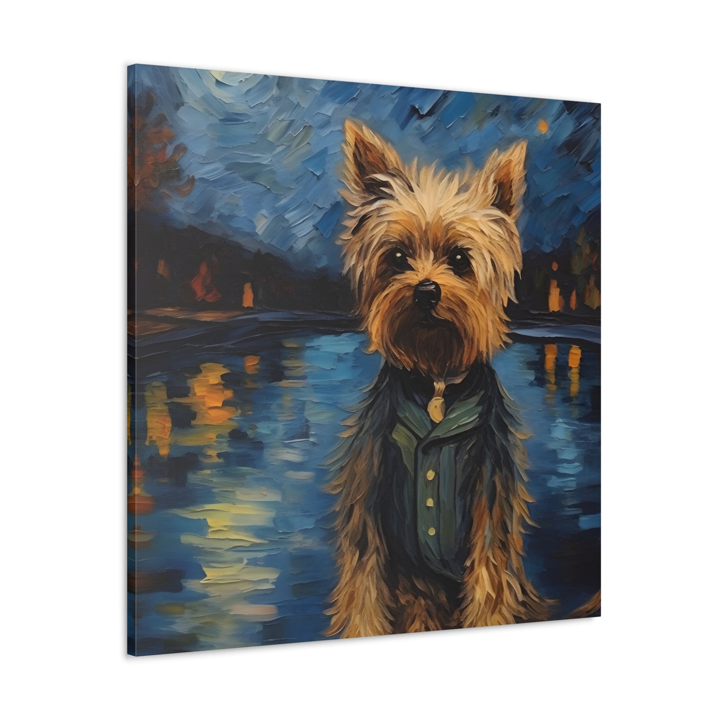 Yorkie Van Gogh Canvas Print