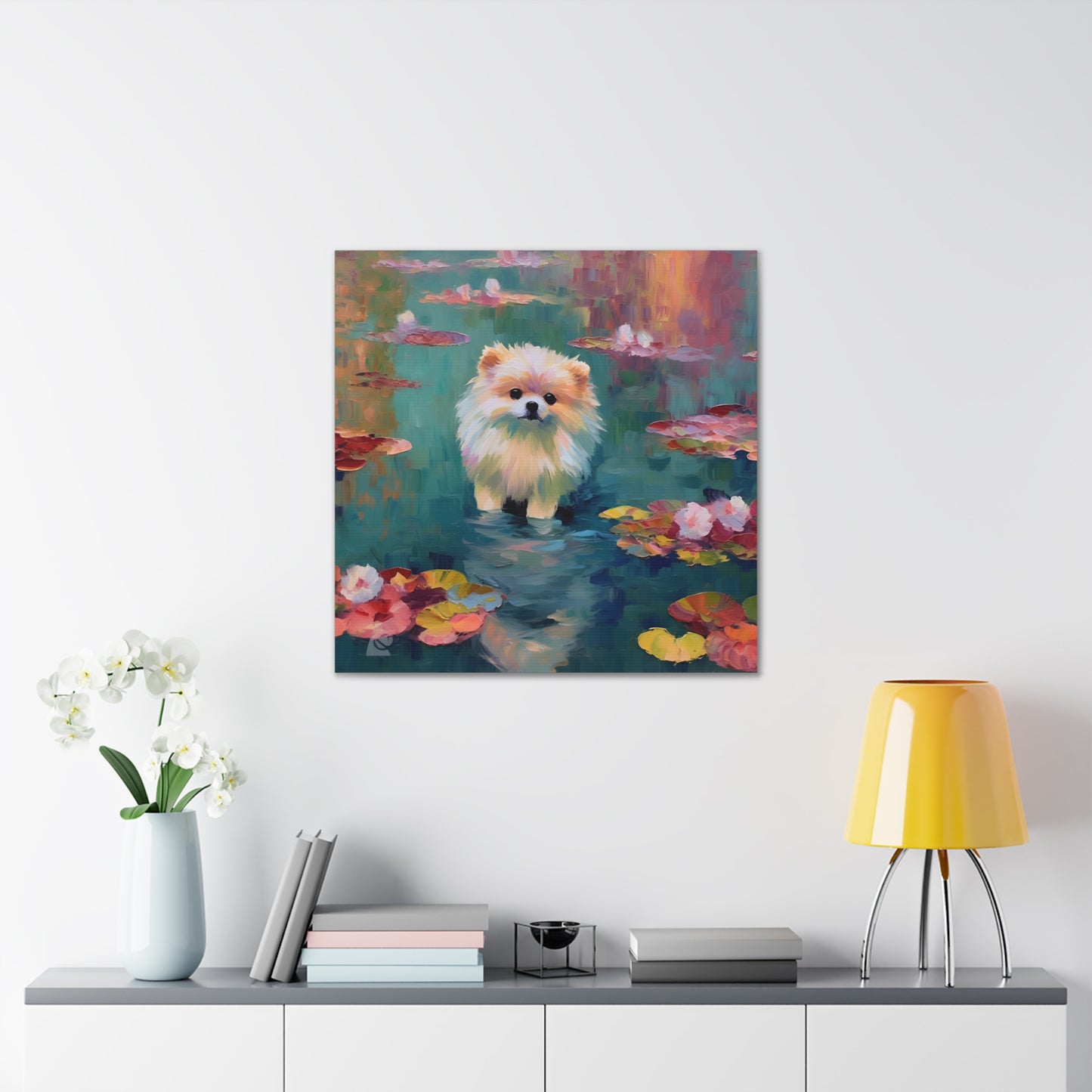 Pomeranian Monet Canvas Print