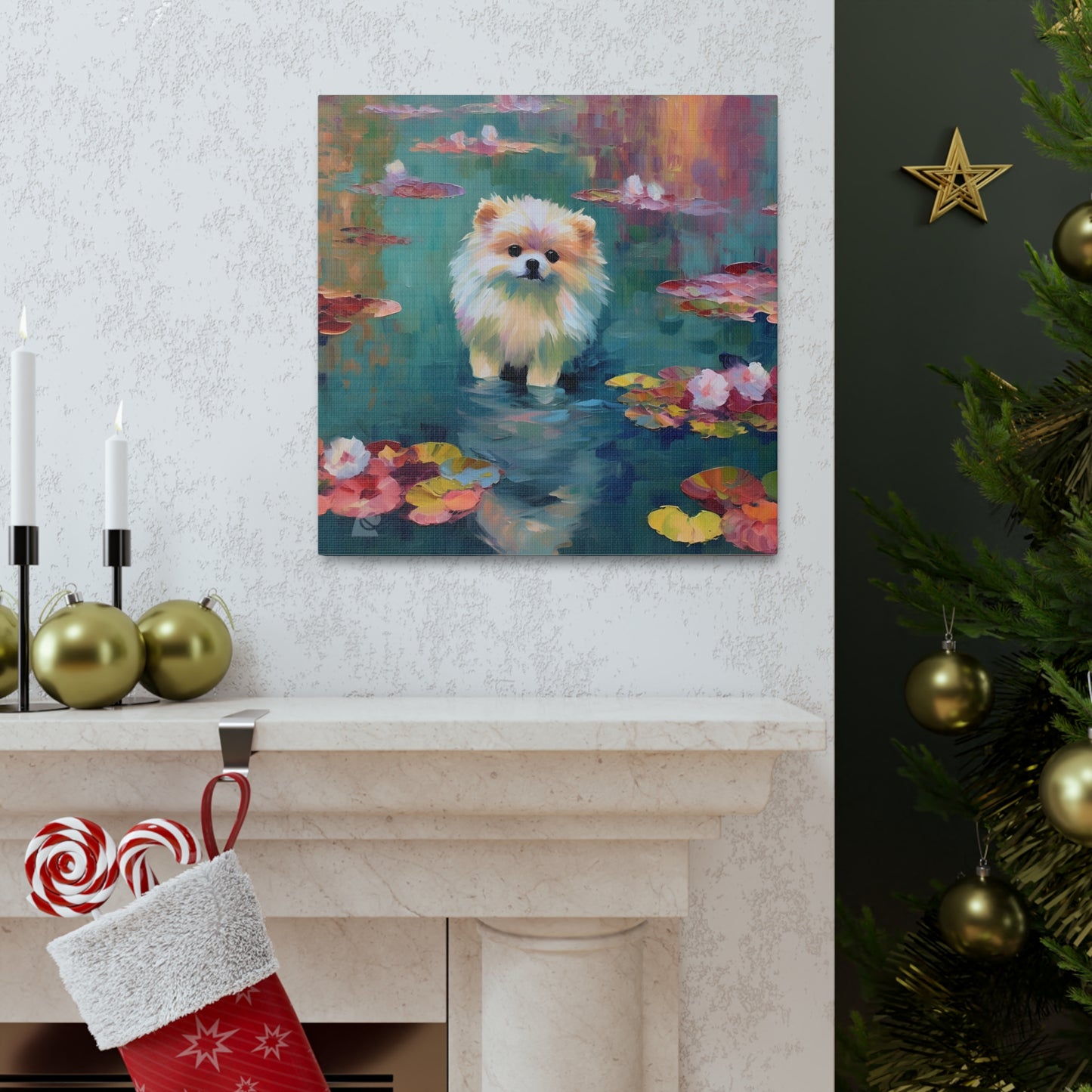 Pomeranian Monet Canvas Print