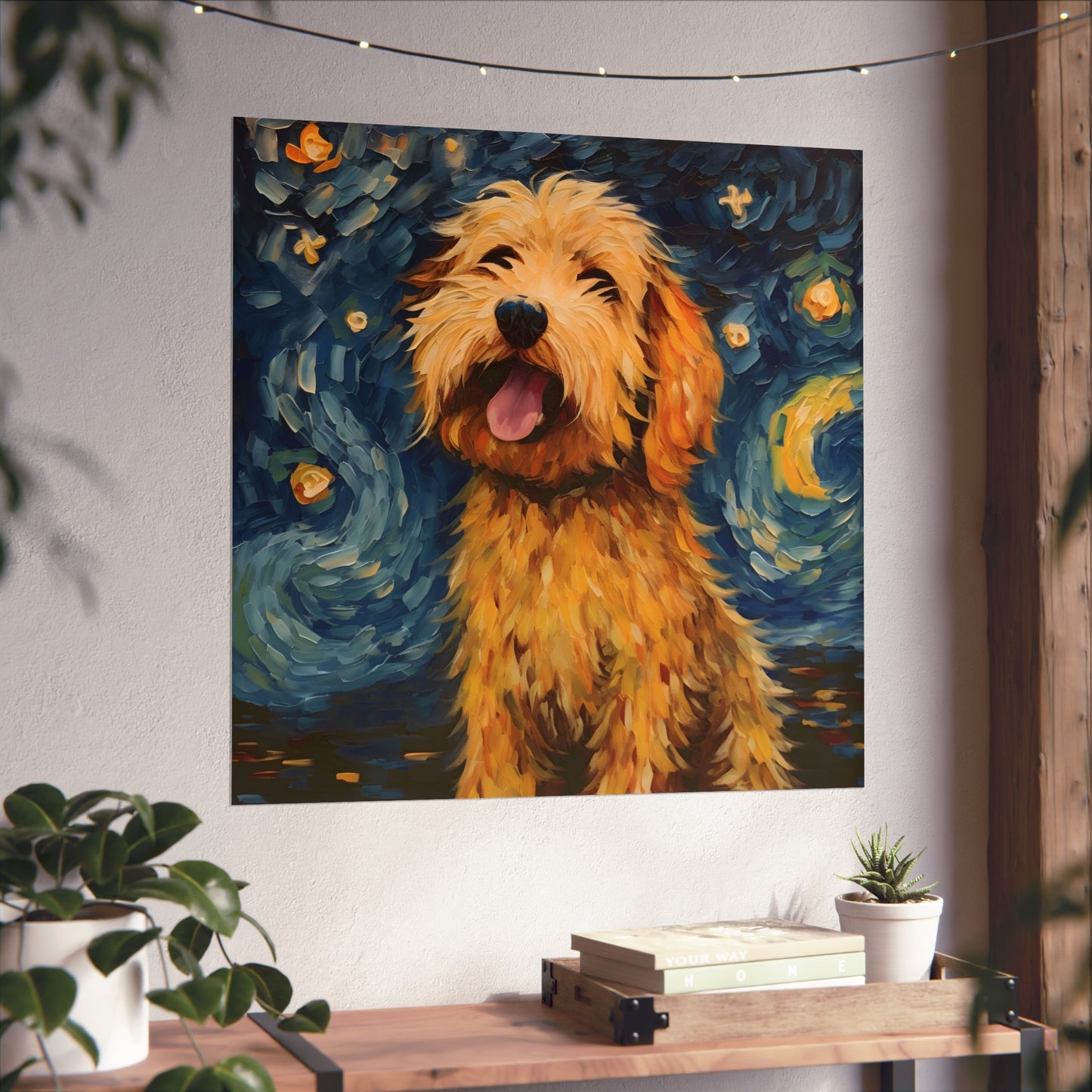 Golden Doodle van Gogh Giclée