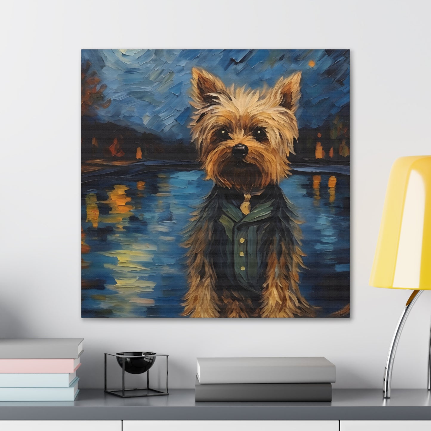 Yorkie Van Gogh Canvas Print