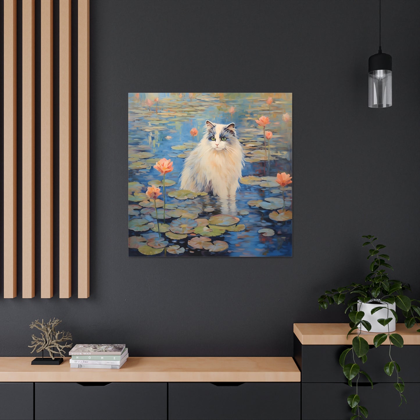 Cat Monet Canvas Print