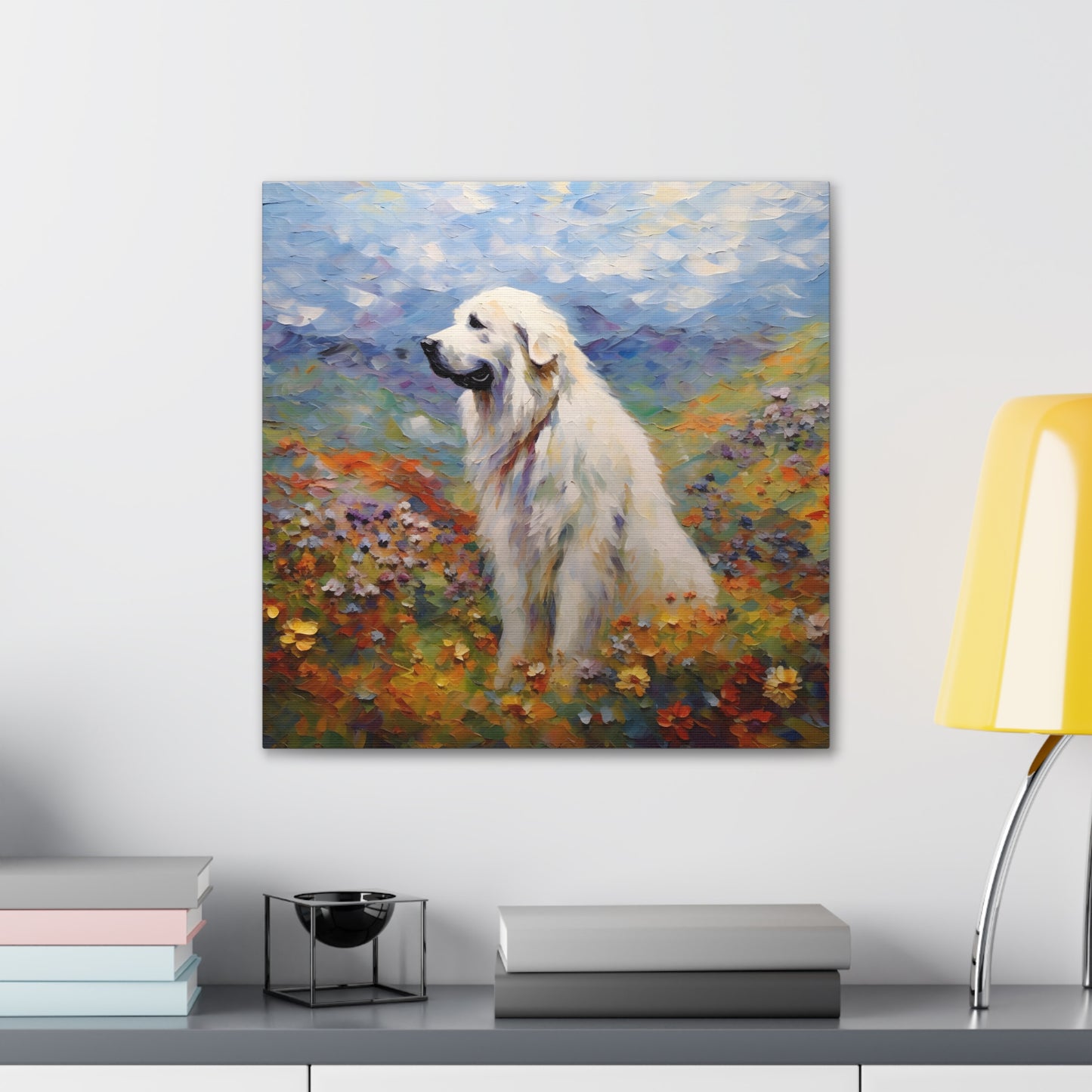 Great Pyrenees Monet Canvas Print