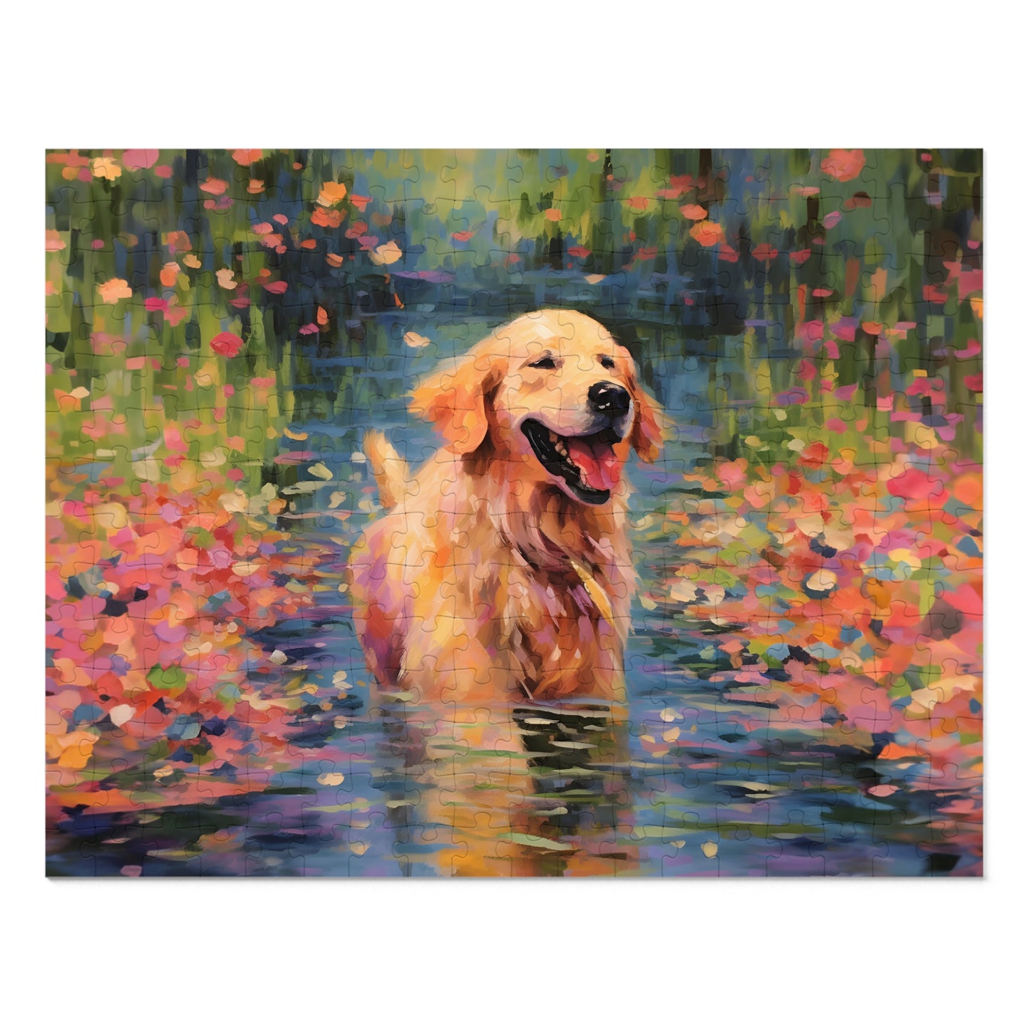 Golden Retriever Monet Puzzle (30, 110, 252, 500,1000-Piece)