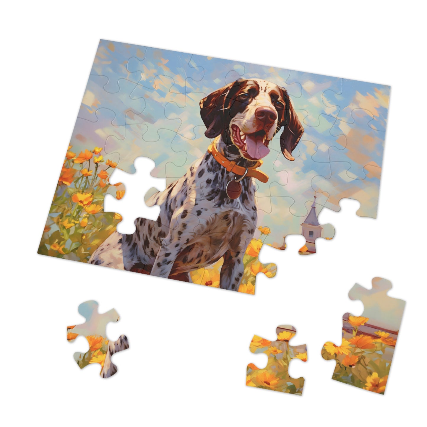 German Shorthaired Pointer Monet Puzzle Jigsaw Puzzle (30, 110, 252, 500,1000-Piece)