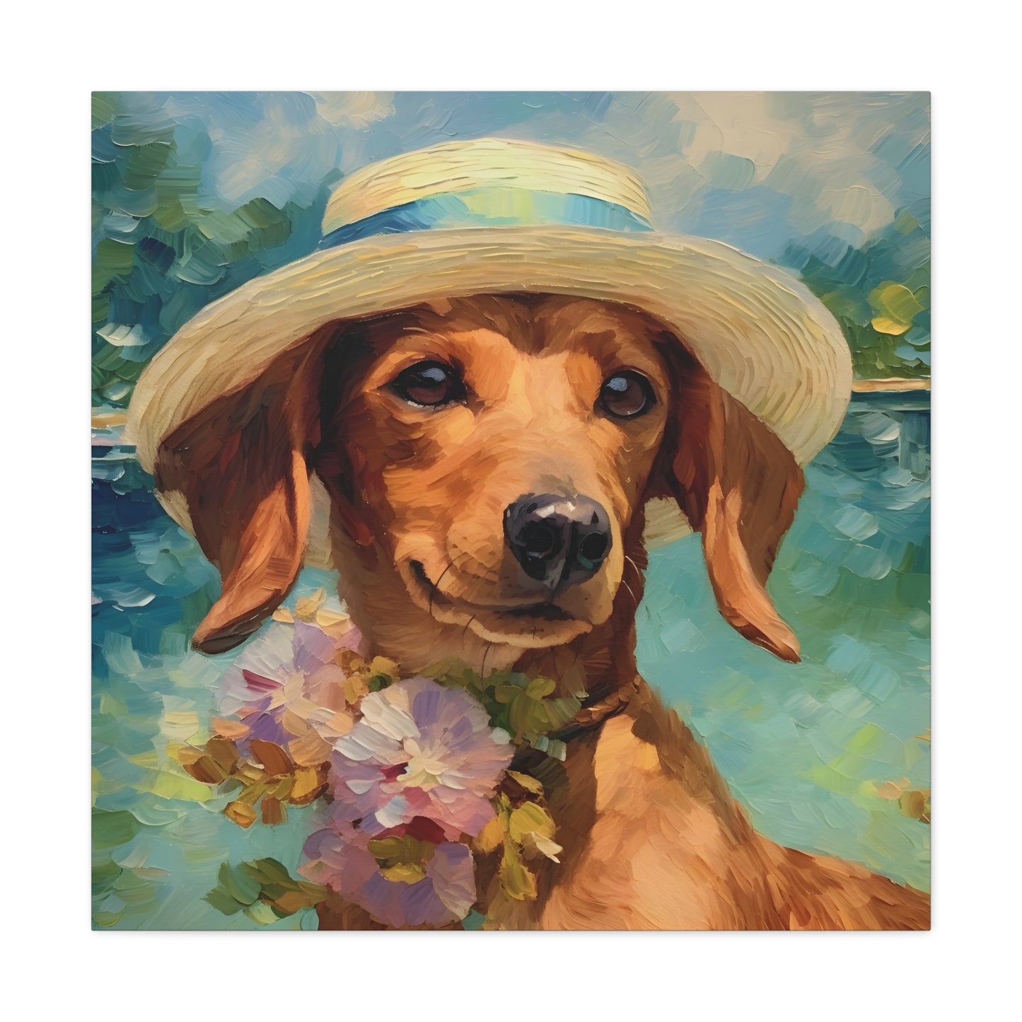 Dachshund Monet Canvas Print