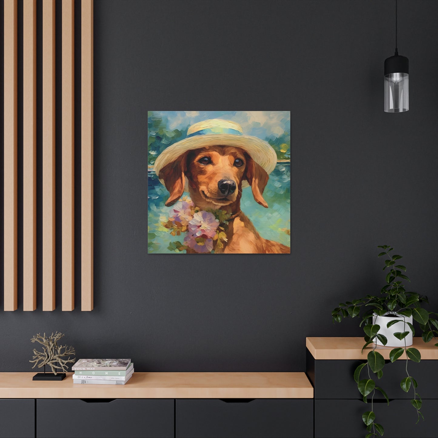 Dachshund Monet Canvas Print