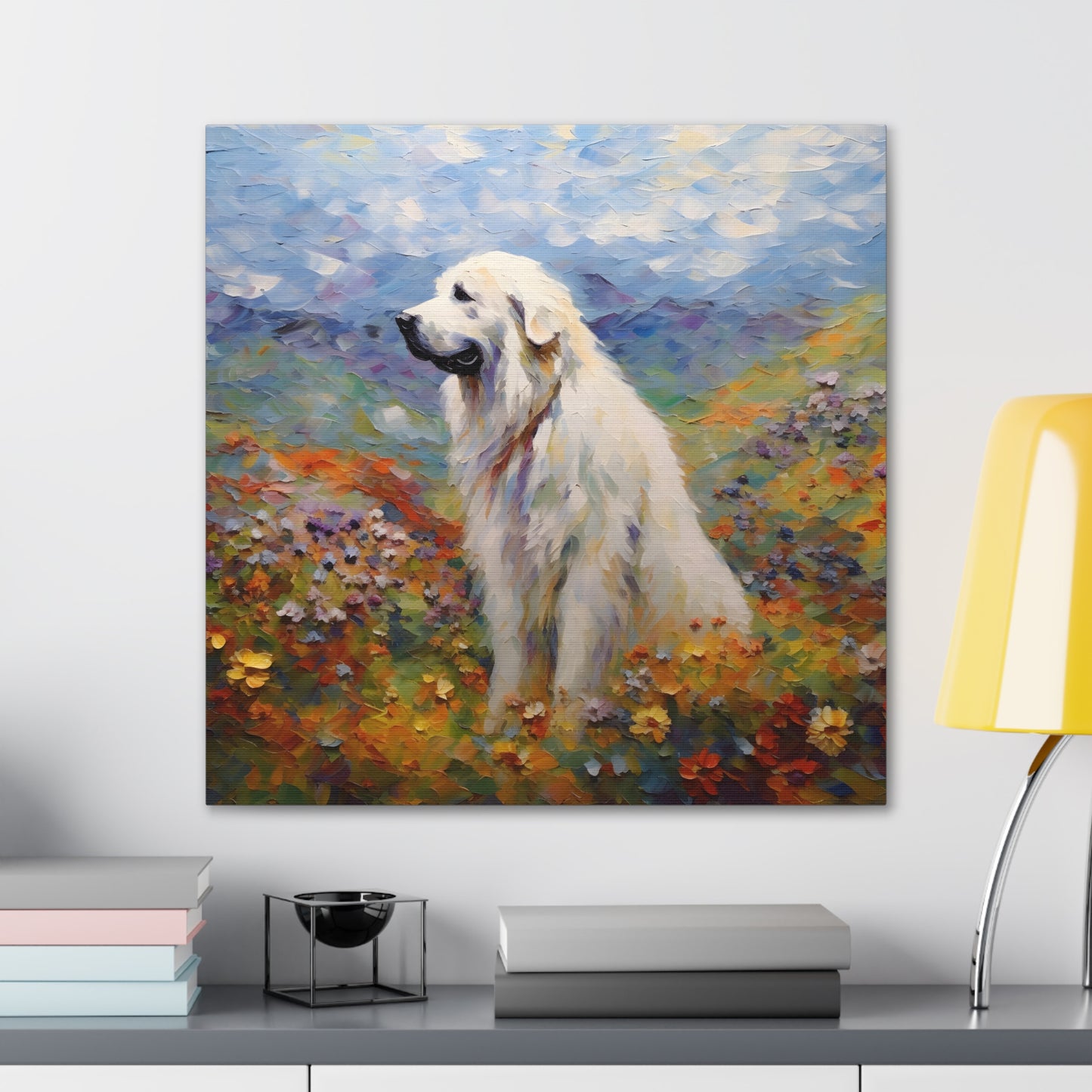 Great Pyrenees Monet Canvas Print