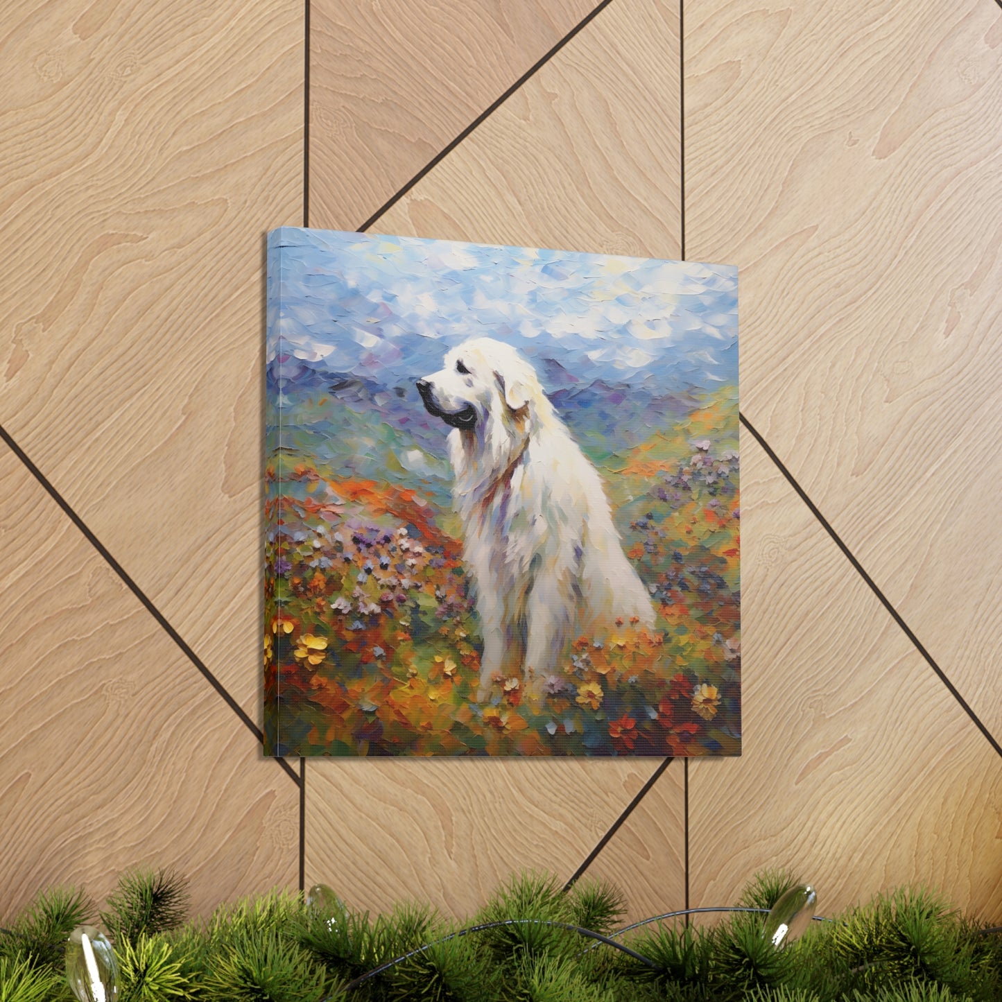 Great Pyrenees Monet Canvas Print