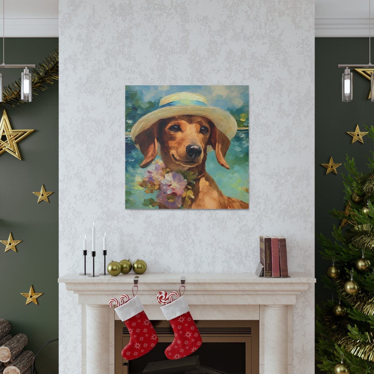 Dachshund Monet Canvas Print