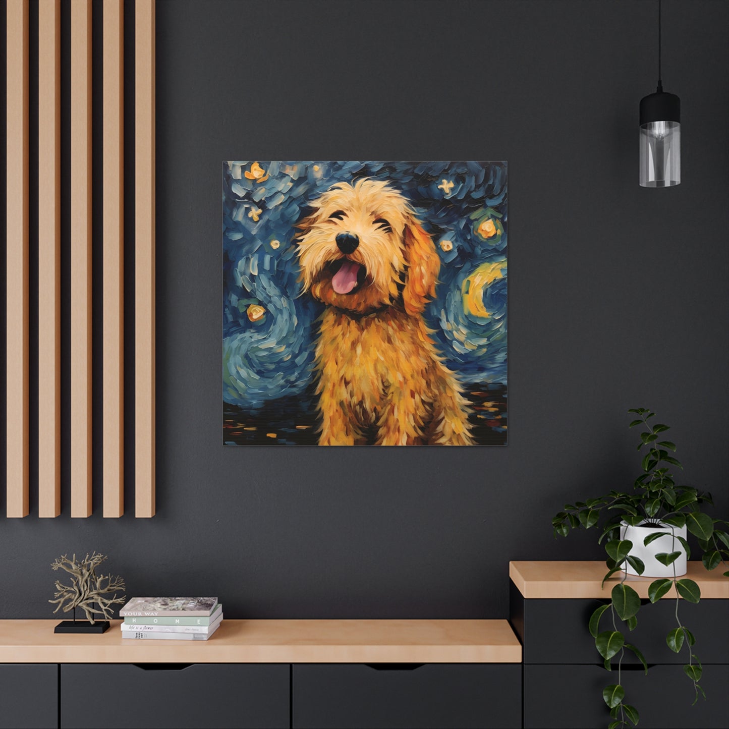 Golden Doodle Van Gogh Canvas Print