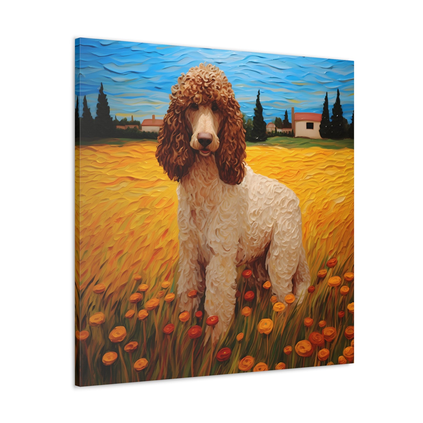 Standard Poodle Van Gogh Canvas Print