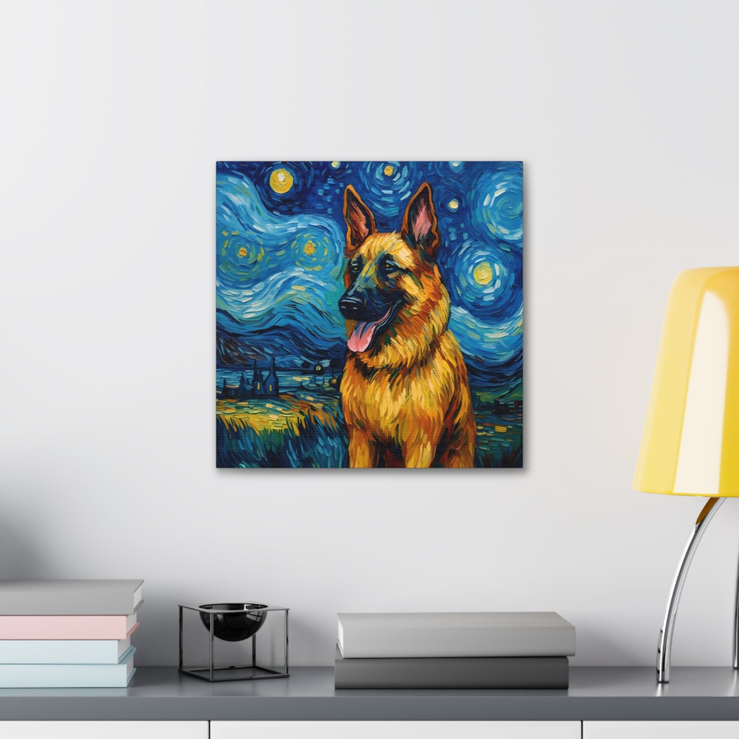 German Shepherd Van Gogh Canvas Print