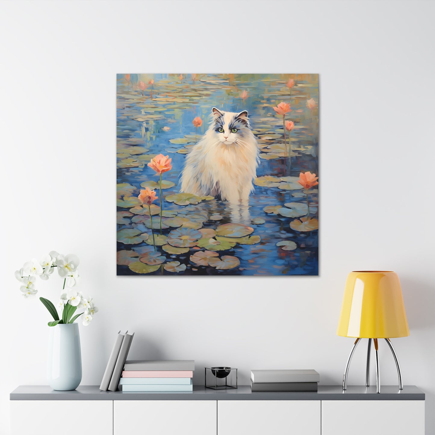 Cat Monet Canvas Print