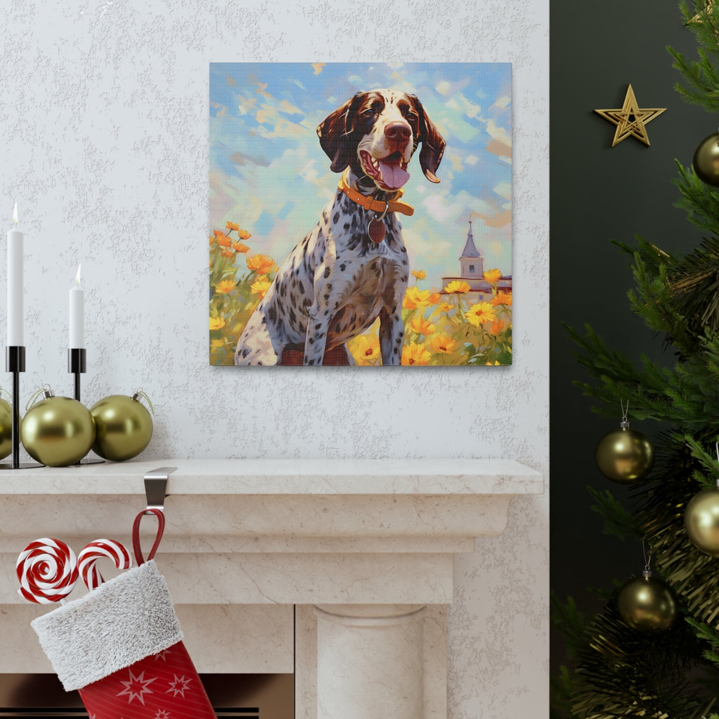 German Shorthaired Pointer Monet Canvas Print