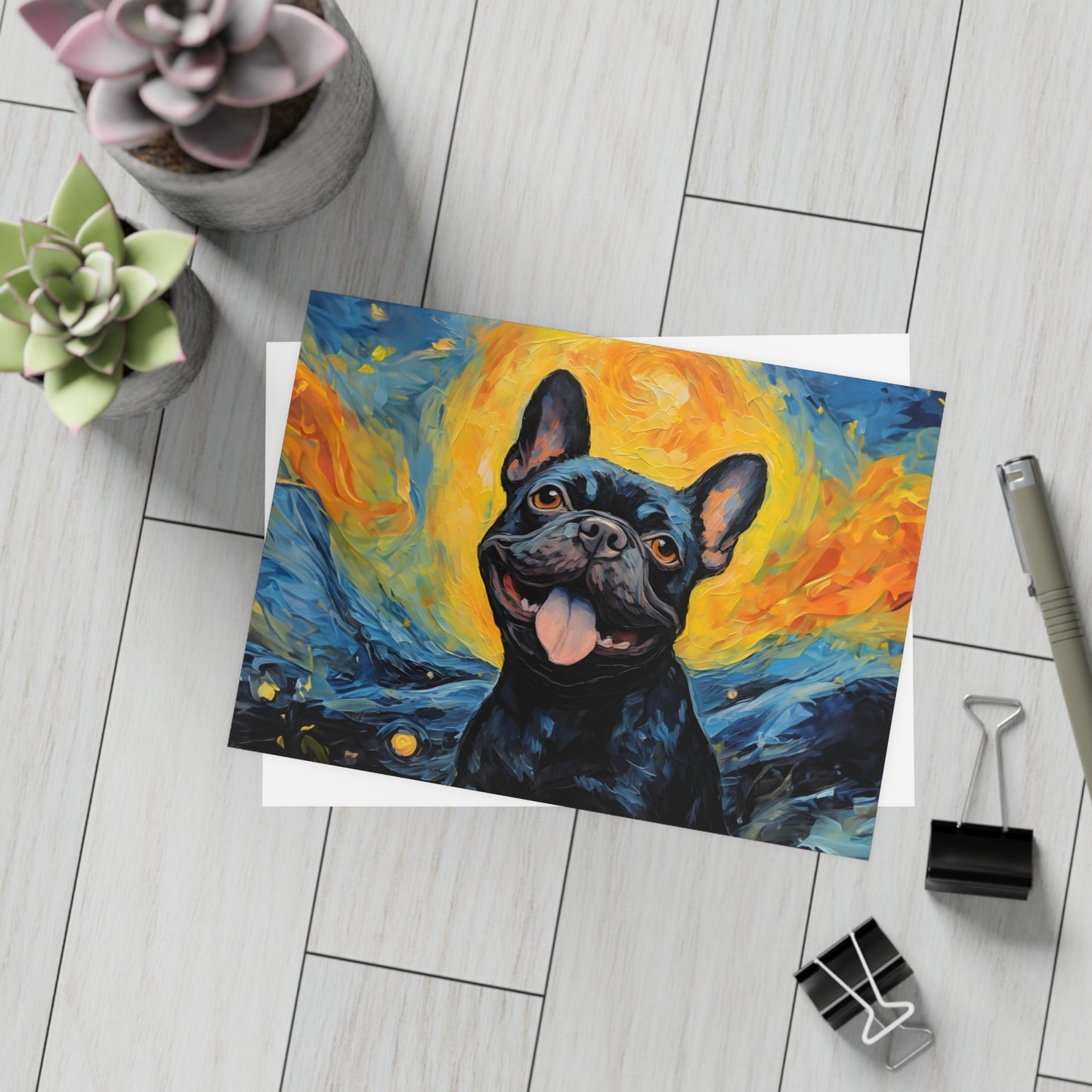 French Bulldog Van Gogh Postcards