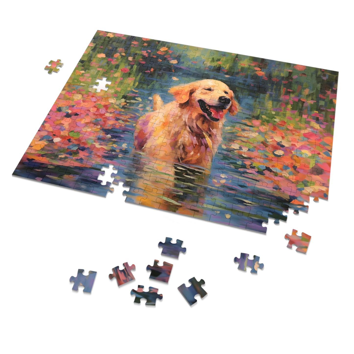 Golden Retriever Monet Puzzle (30, 110, 252, 500,1000-Piece)