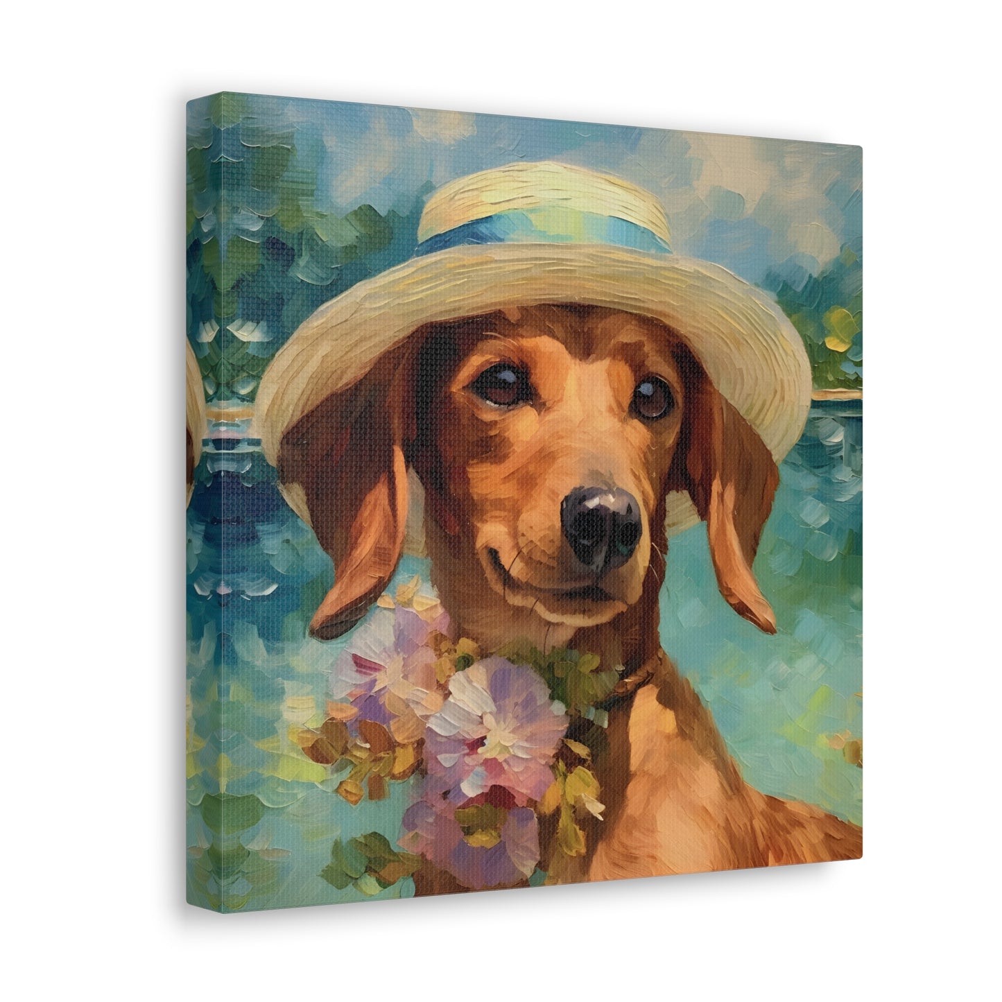 Dachshund Monet Canvas Print