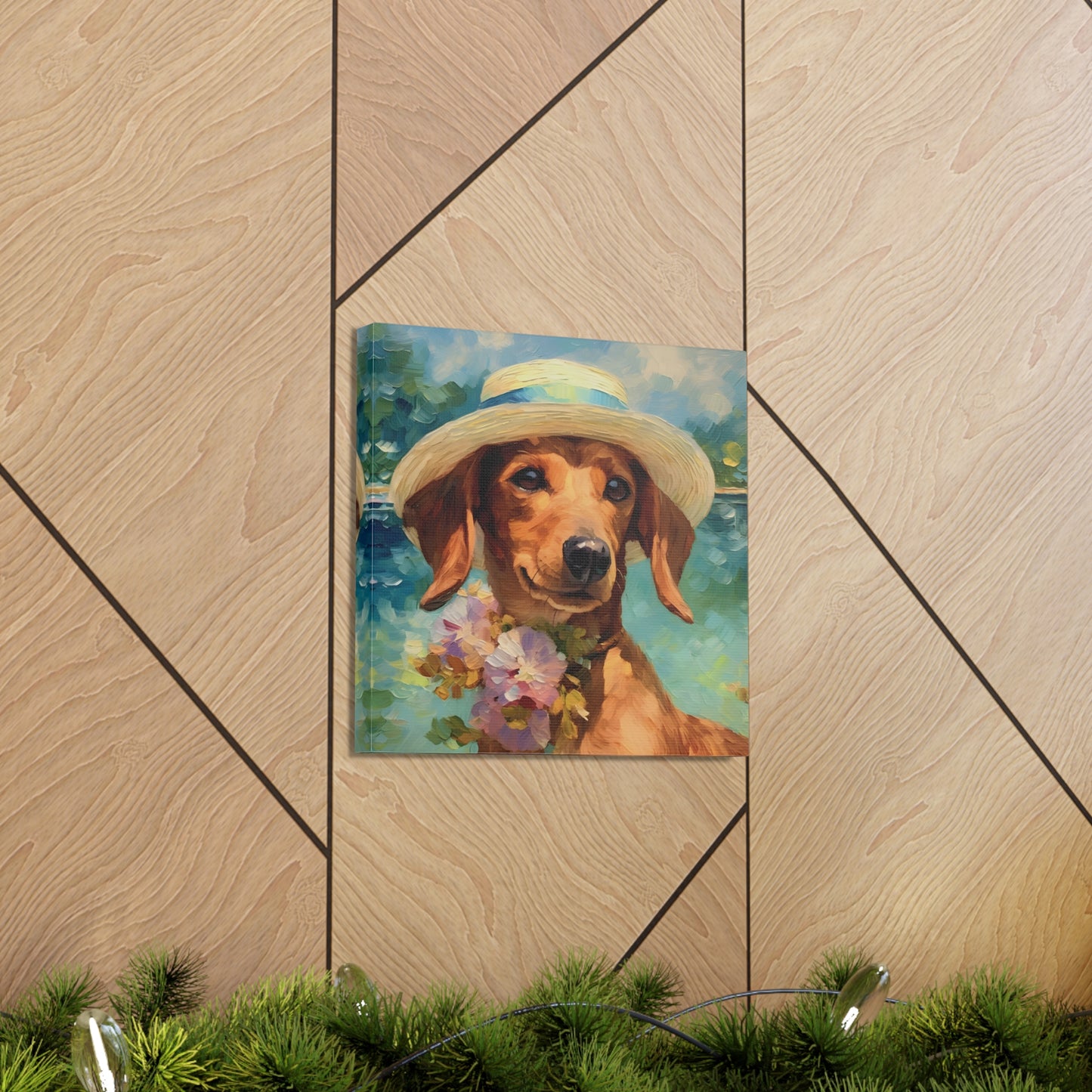 Dachshund Monet Canvas Print