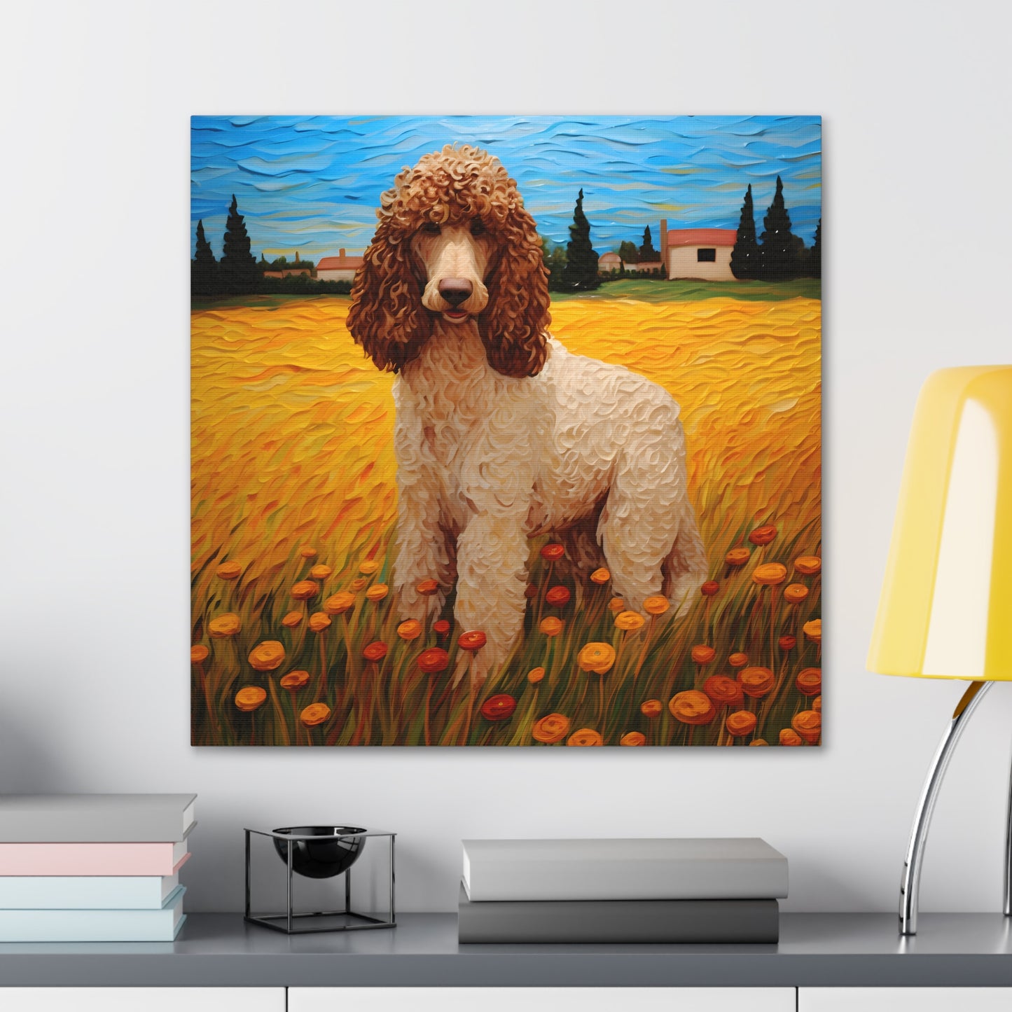 Standard Poodle Van Gogh Canvas Print