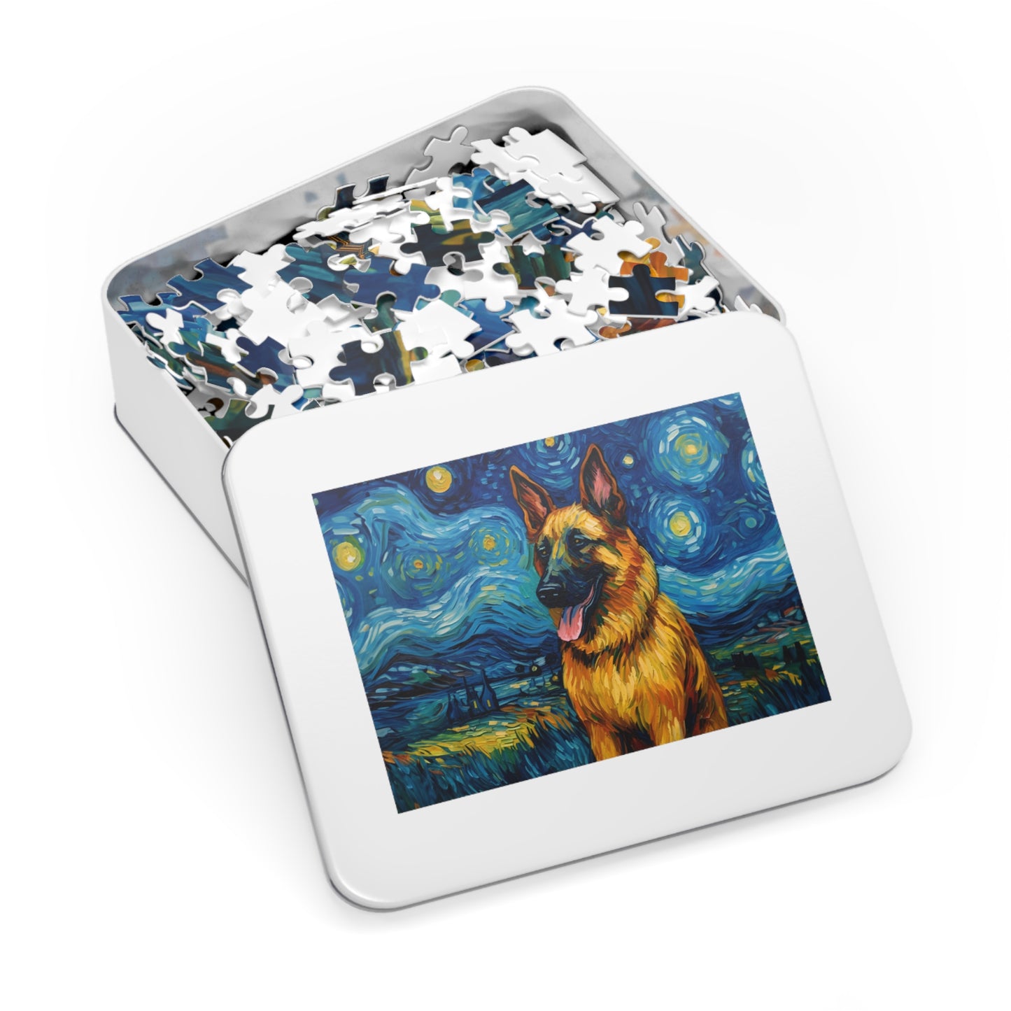 German Shepherd Van Gogh Puzzle (30, 110, 252, 500,1000-Piece)