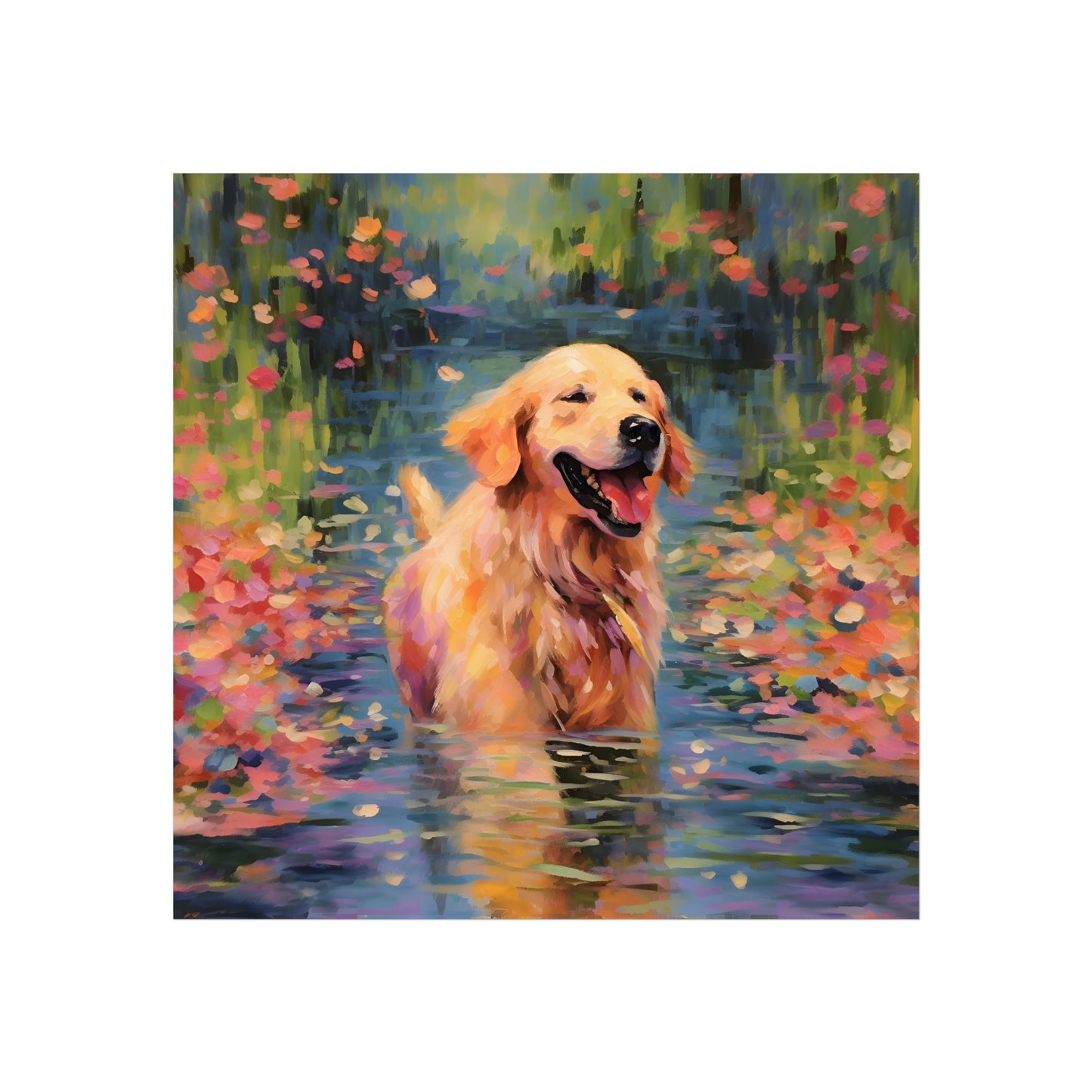 Golden Retriever Monet Giclée Print